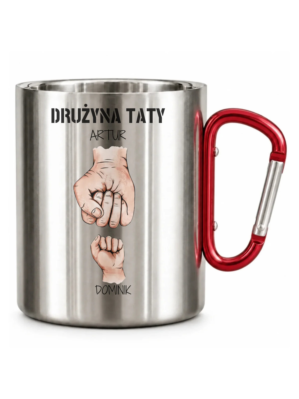 Kubek turystyczny dla taty - Drużyna taty 1-6 imion dzieci - personalizowany DT01