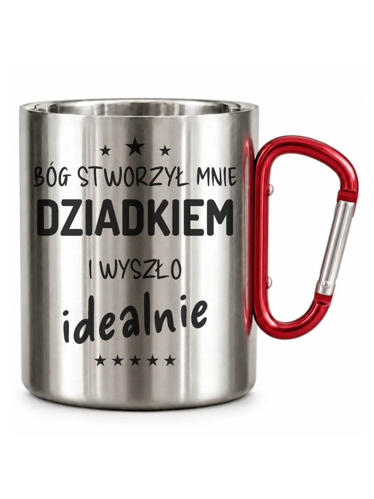 Kubek metalowy dla dziadka - Bóg stworzył mnie dziadkiem i wyszło idealnie D08