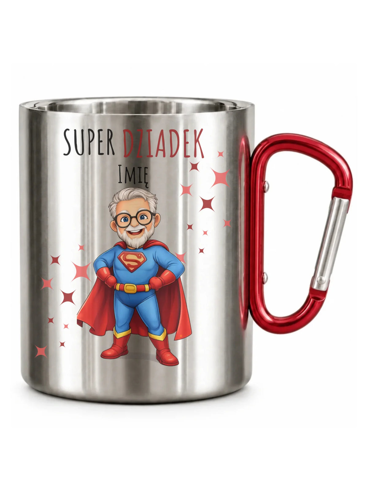 Kubek metalowy dla dziadka - Super Dziadek - personalizowany D02