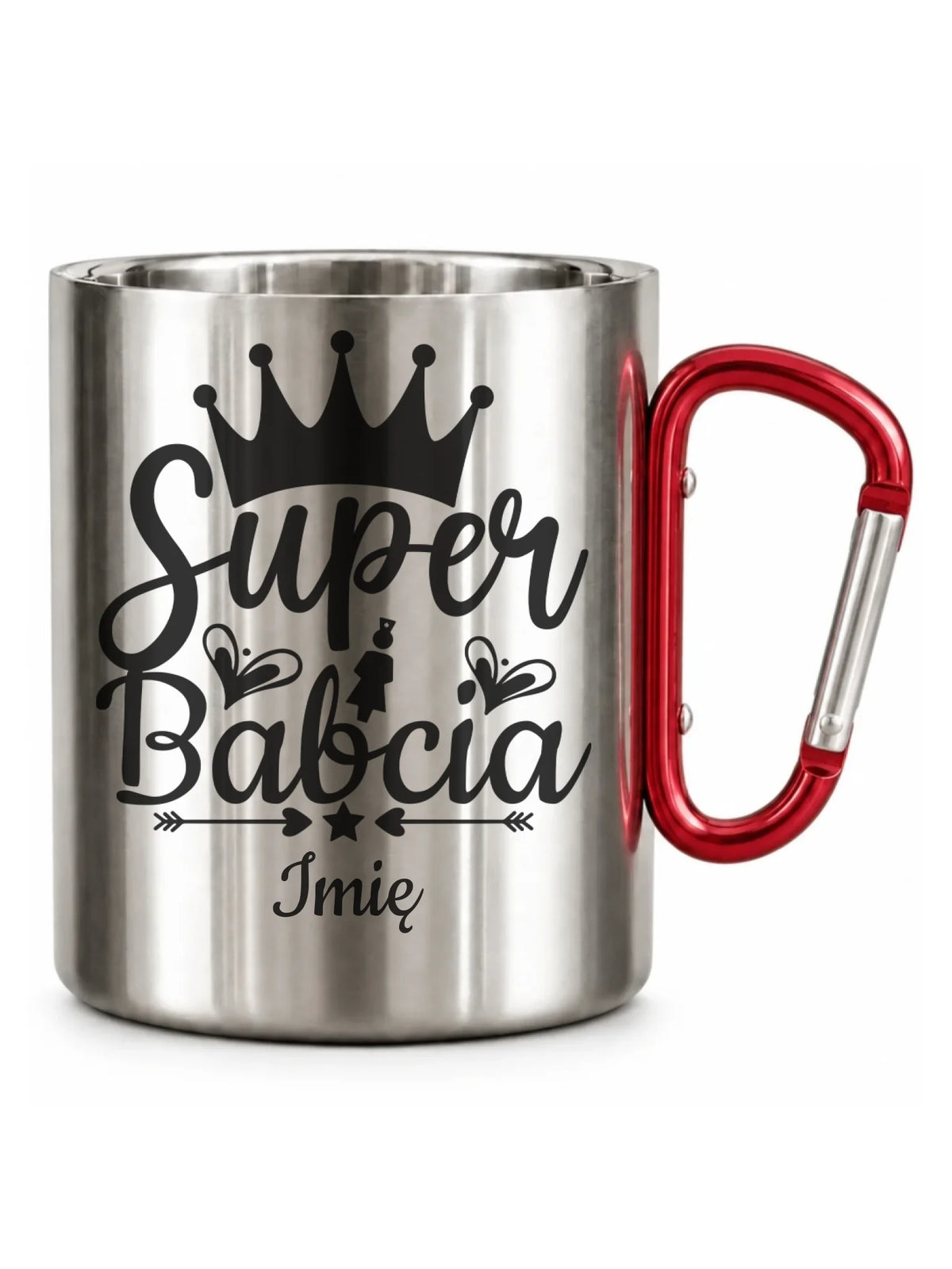 Kubek metalowy dla babci - Super Babcia - personalizowany B03