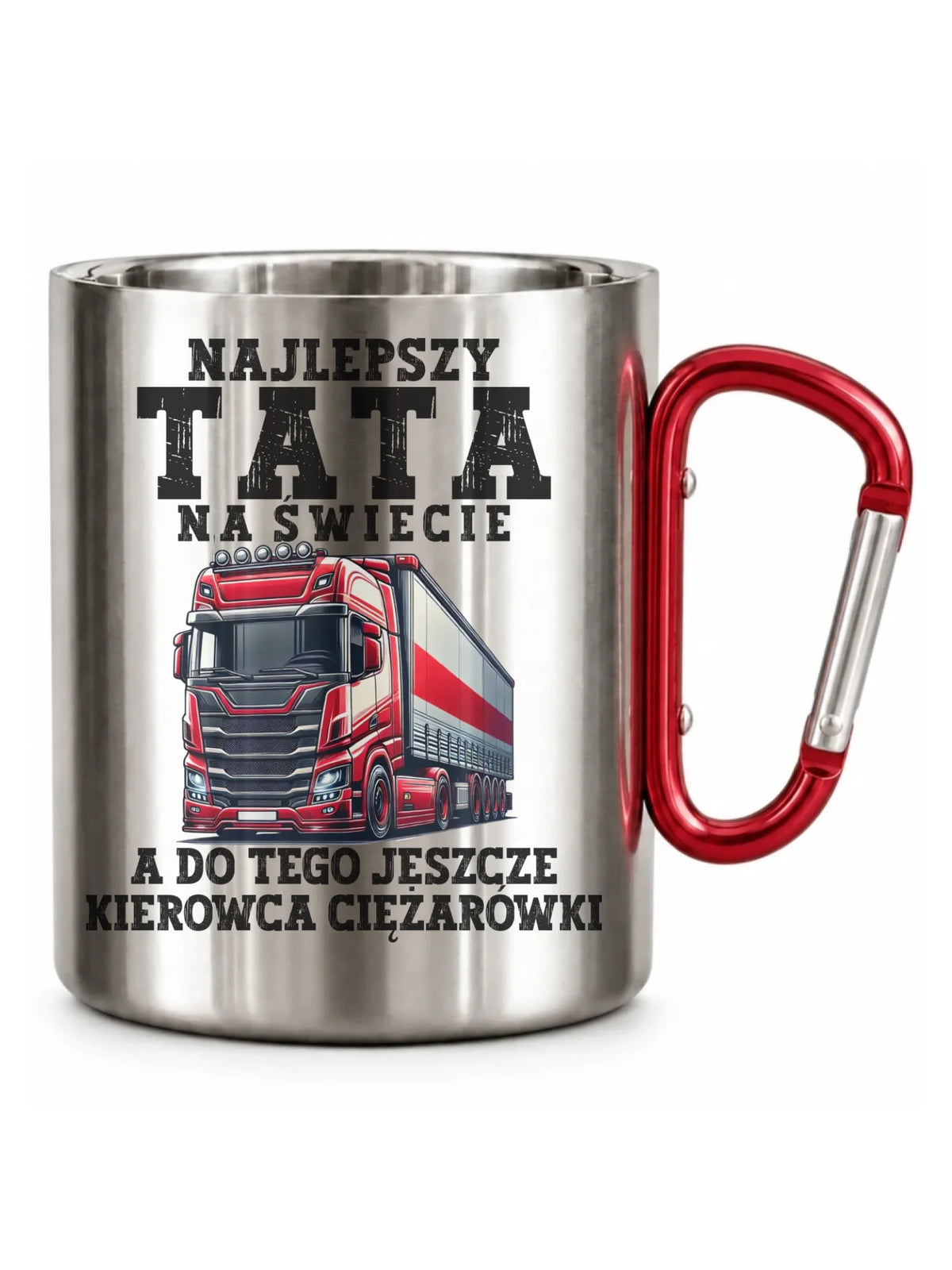 Kubek metalowy - prezent dla taty - Najlepszy tata, a do tego kierowca ciężarówki ZKT09