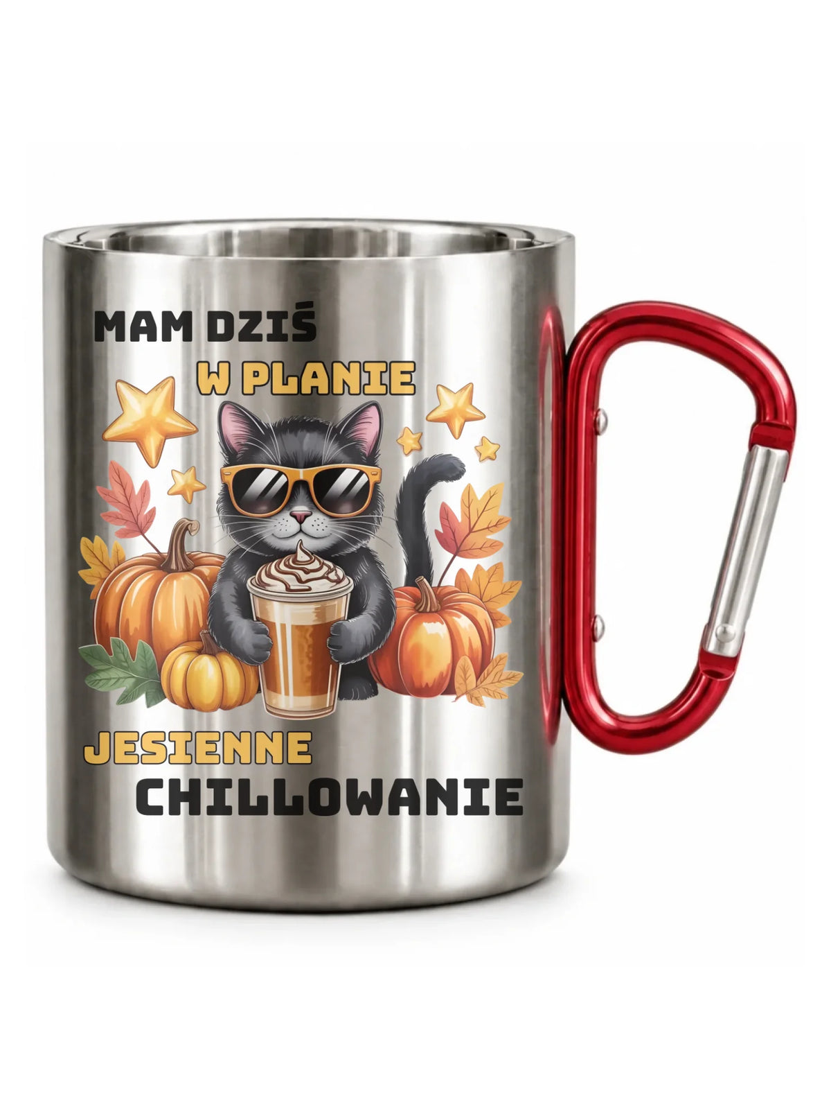 Kubek metalowy jesienny - Mam dziś w planie jesienne chillowanie JS34