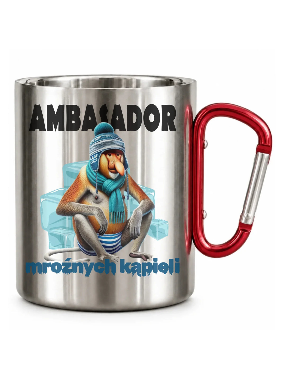 Kubek metalowy - prezent dla morsa - Janusz Nosacz Mors - Ambasador mroźnych kąpieli HM03