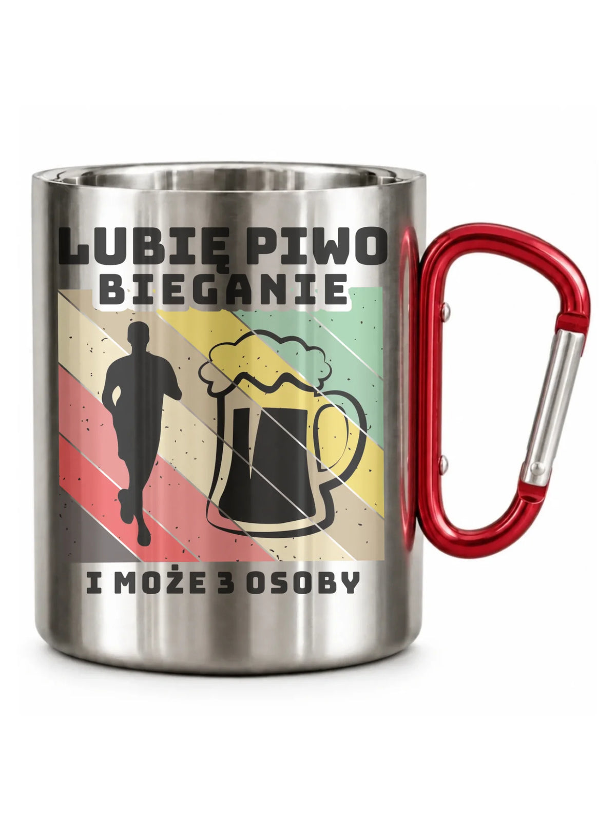 Kubek metalowy dla biegacza - Lubię piwo bieganie HB01