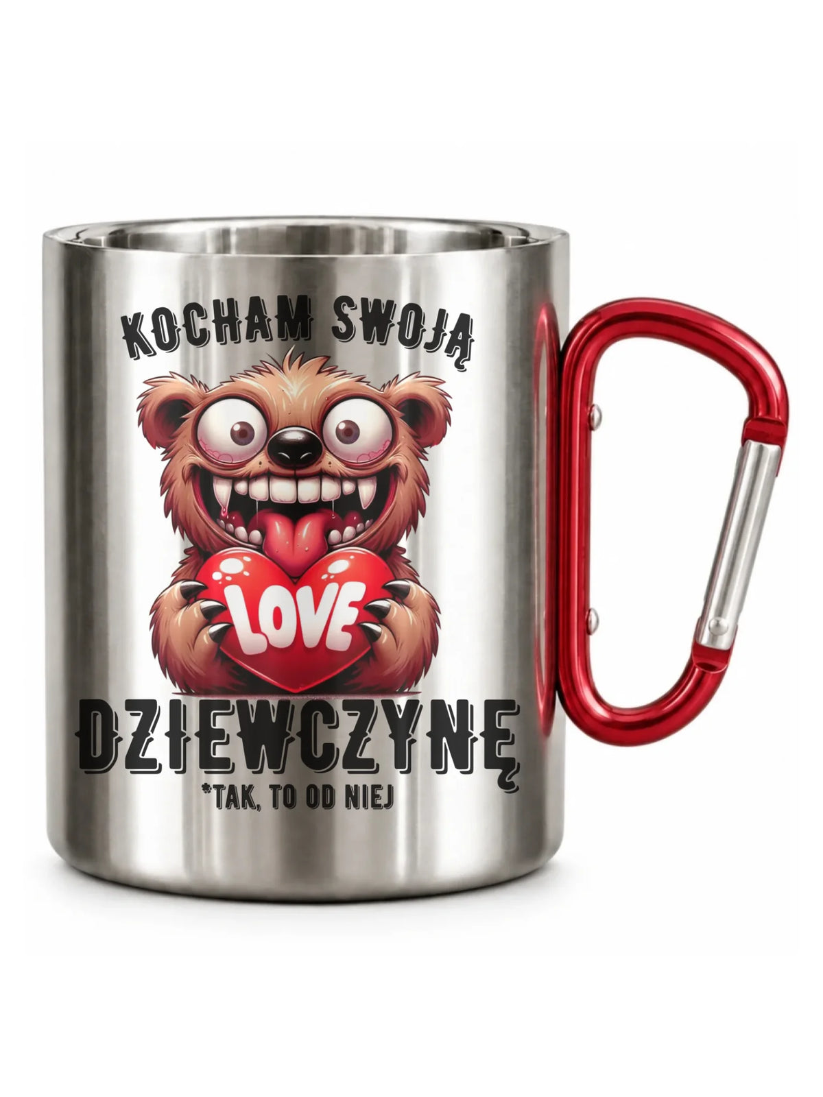 Kubek metalowy dla chłopaka - Kocham swoją dziewczynę W30