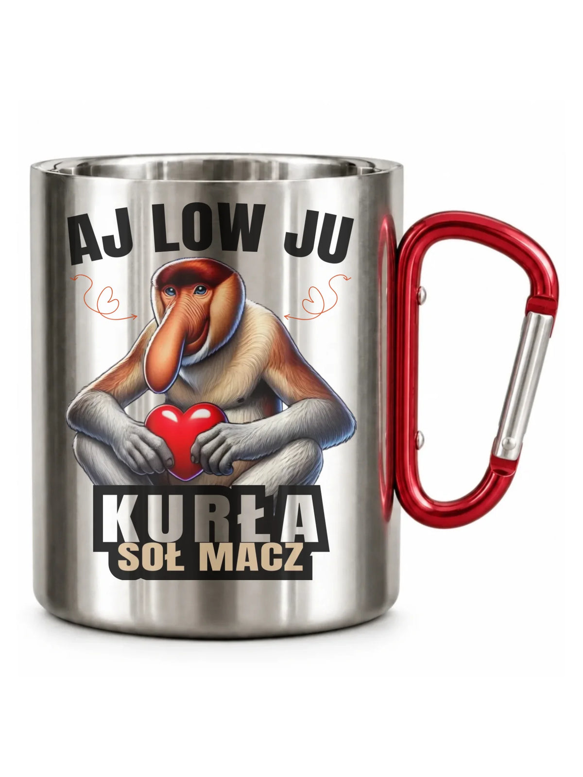 Kubek metalowy dla par - Janusz nosacz - Aj low ju kurła W26
