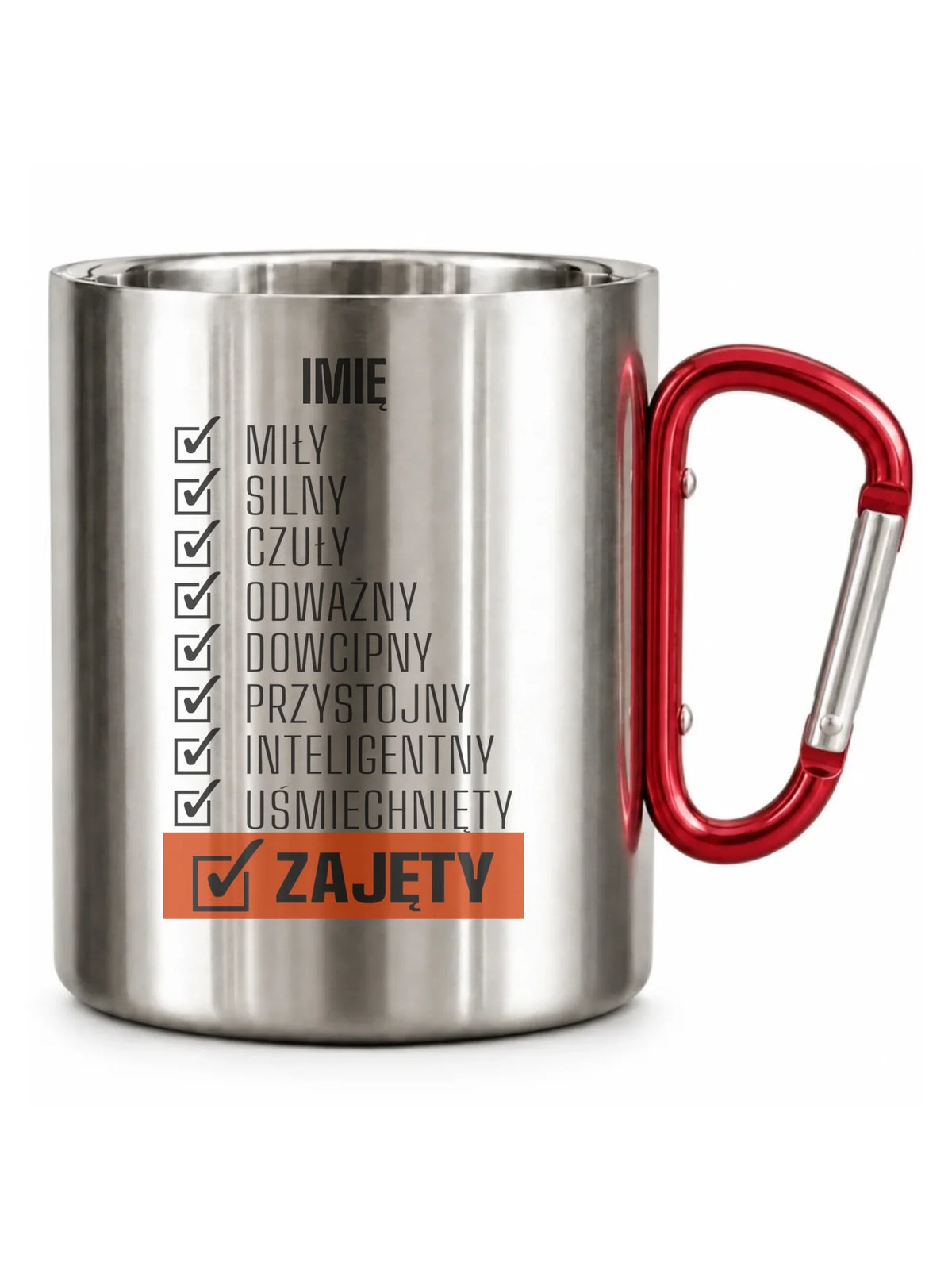 Kubek metalowy - Zajęty prezent dla chłopaka męża narzeczonego - personalizowany DCH05