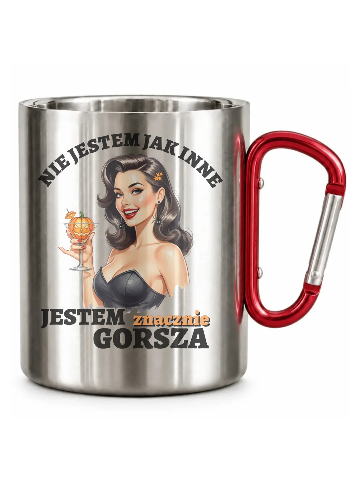 Kubek metalowy halloweenowy - Nie jestem jak inne HL24