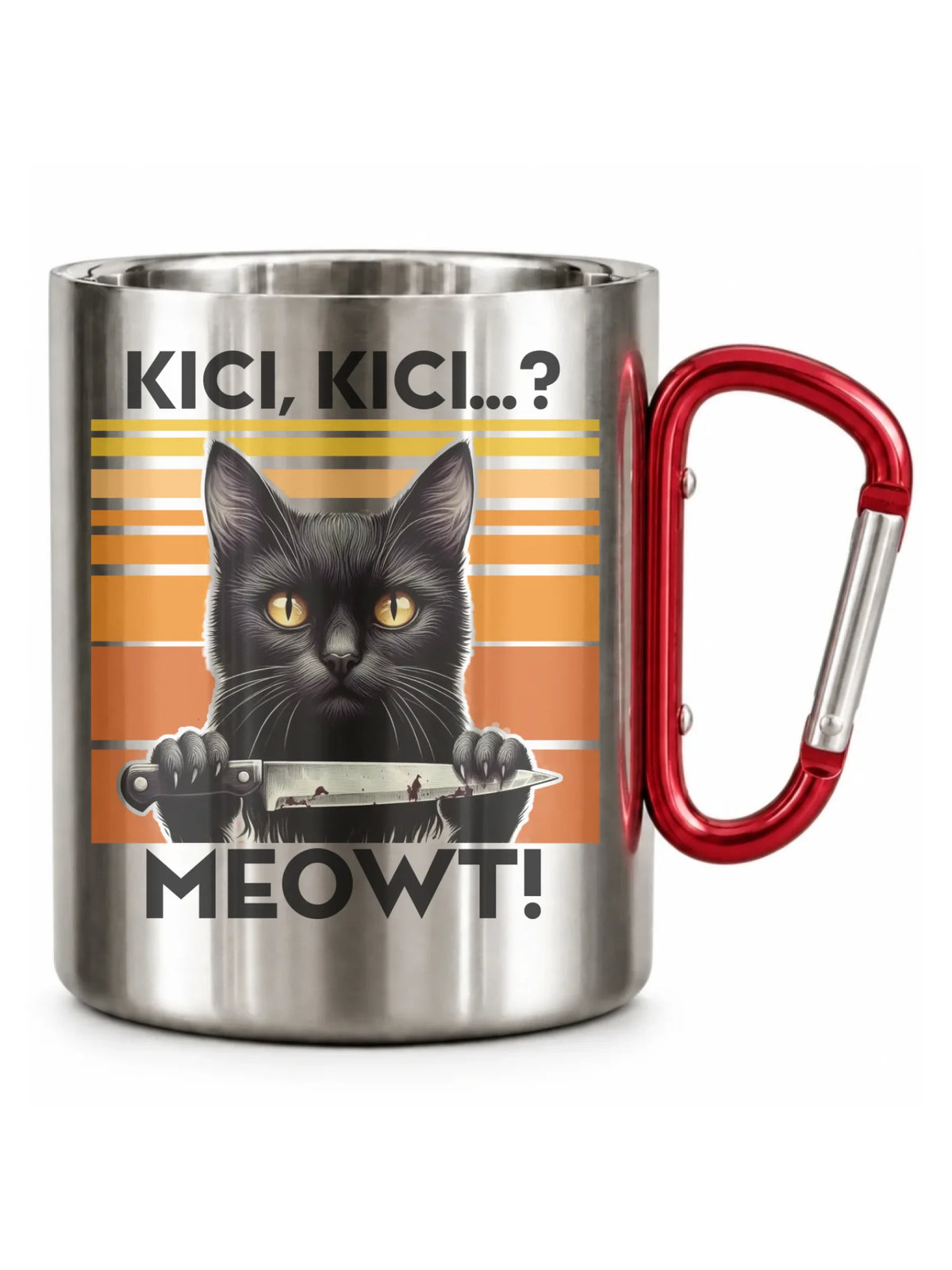 Kubek metalowy - Kot z nożem - Kici, kici... MEOWT! HL17