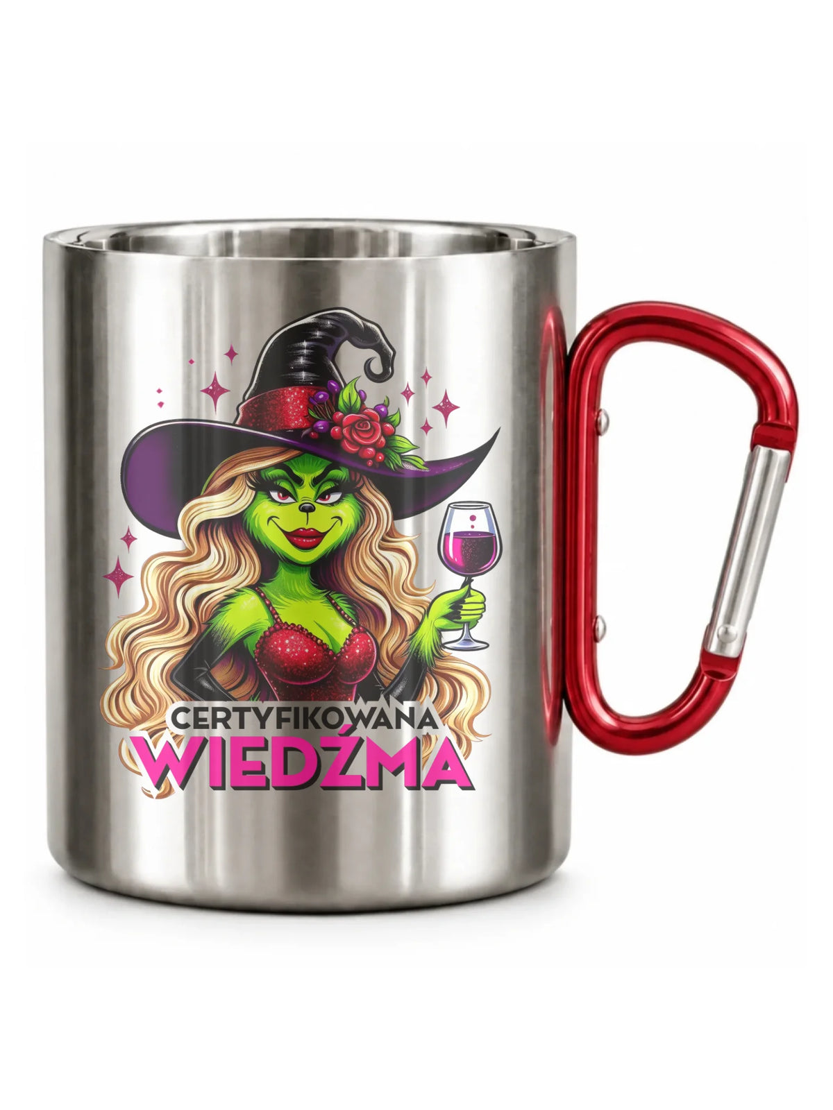 Kubek metalowy - Certyfikowana wiedźma - śmieszny HL13