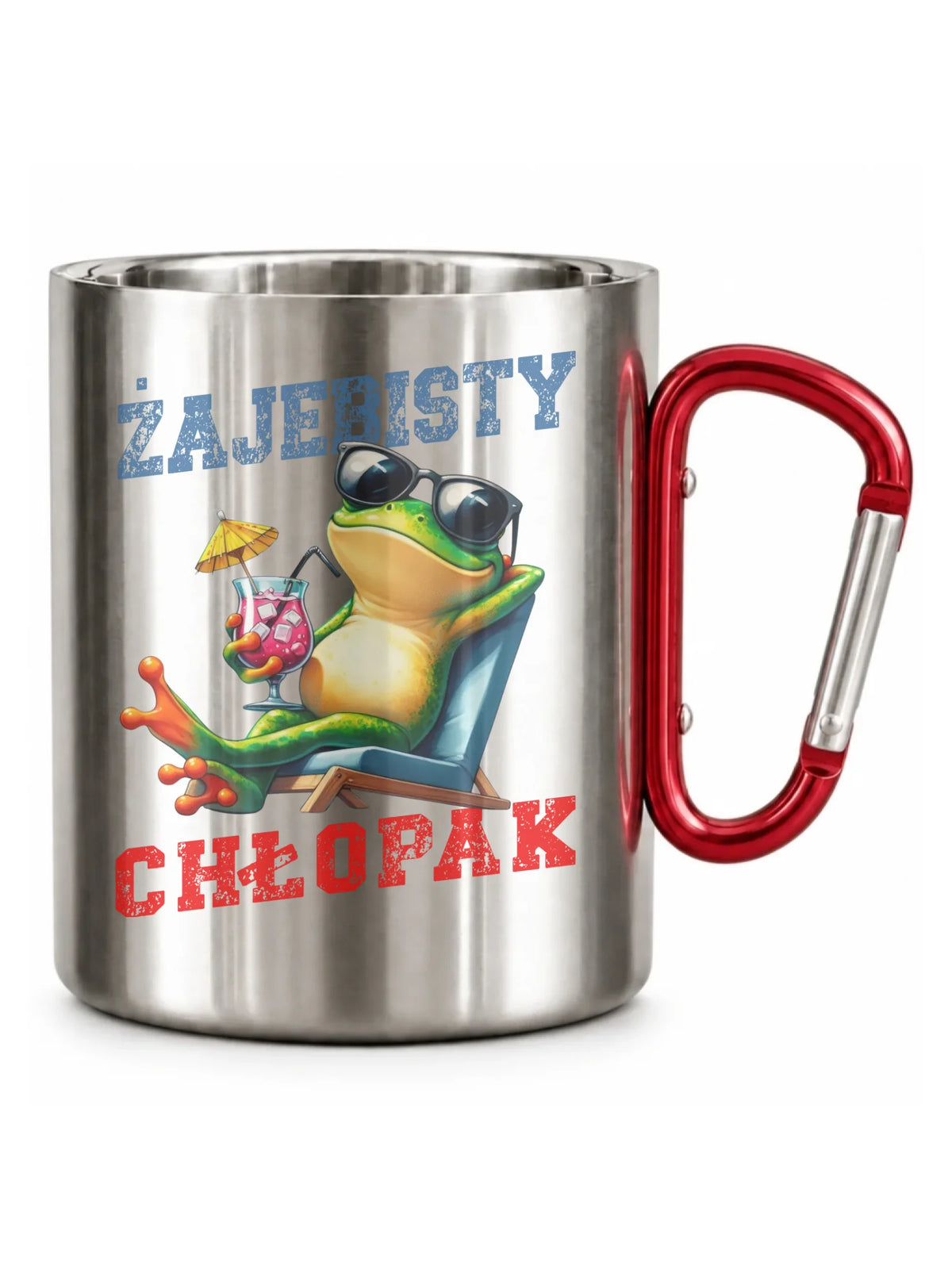 Kubek metalowy z żabą - prezent dla chłopaka - Żajebisty chłopak DCH19