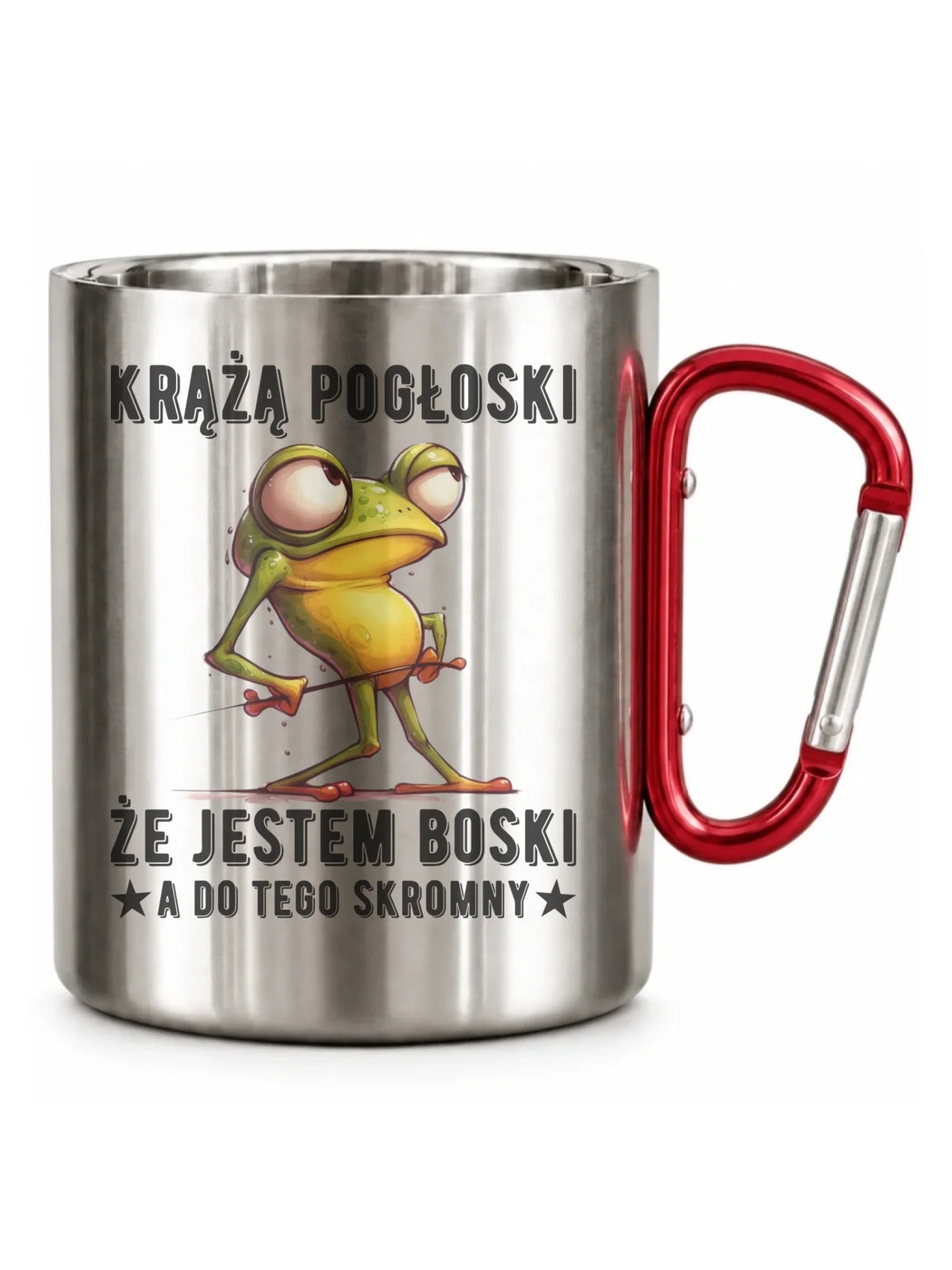 Kubek metalowy - prezent dla chłopaka - Jestem boski DCH15