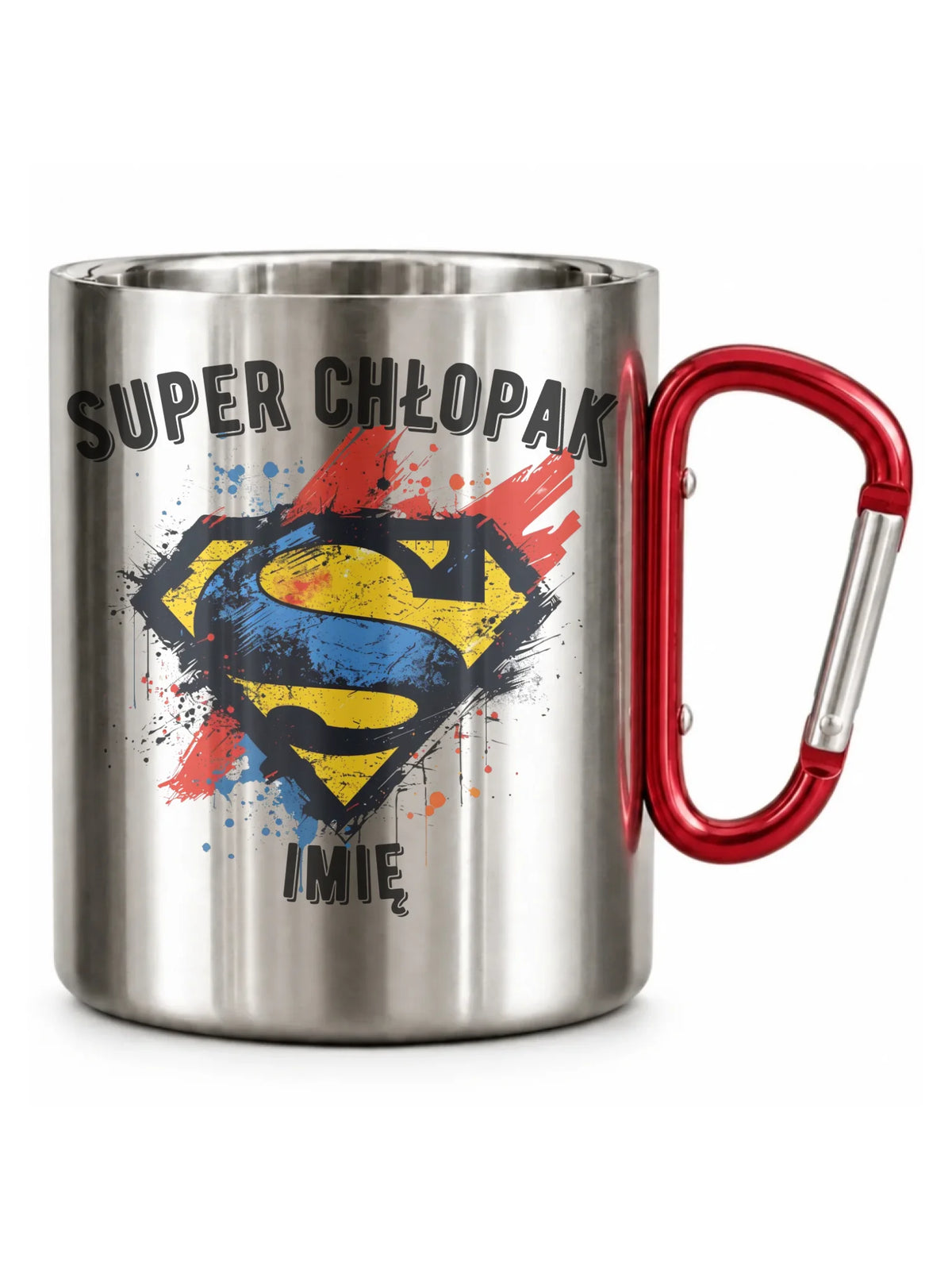 Kubek metalowy - prezent na Dzień Chłopaka - Super Chłopak - personalizowany DCH18