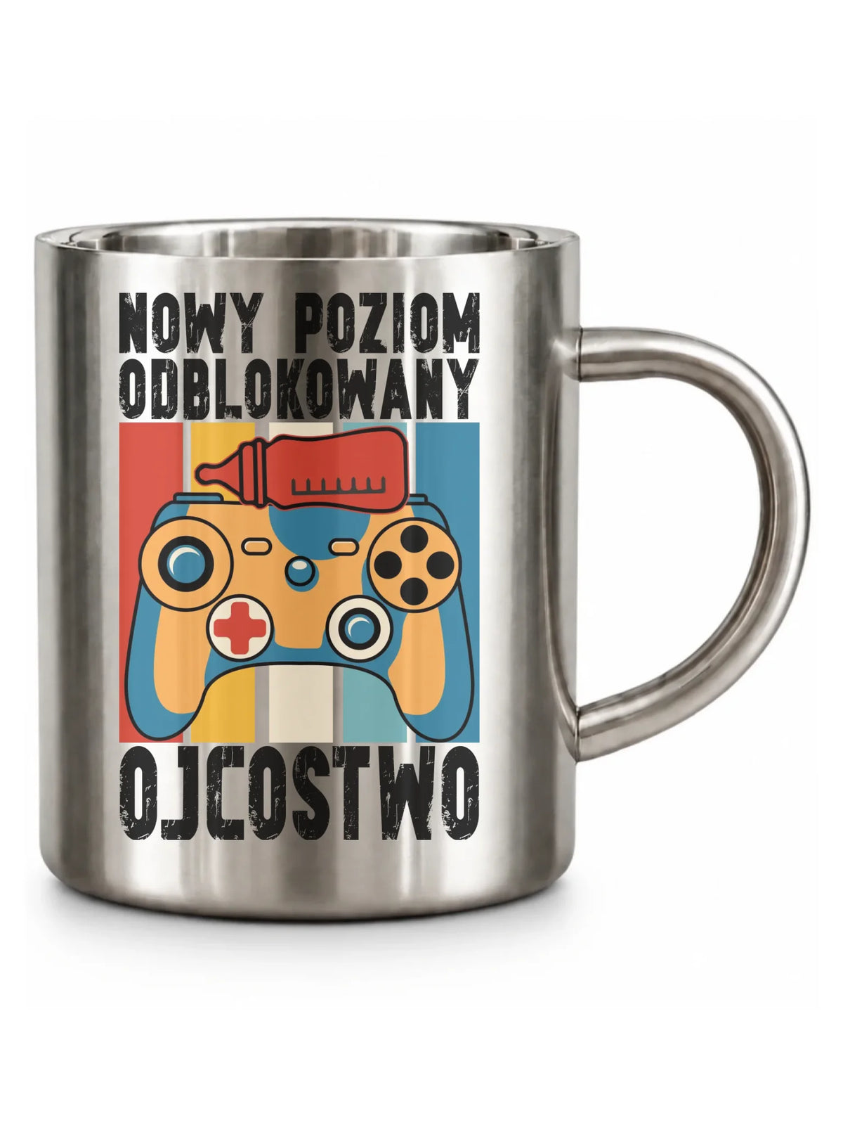 Kubek turystyczny dla młodego taty gamera - Nowy poziom odblokowany DT24