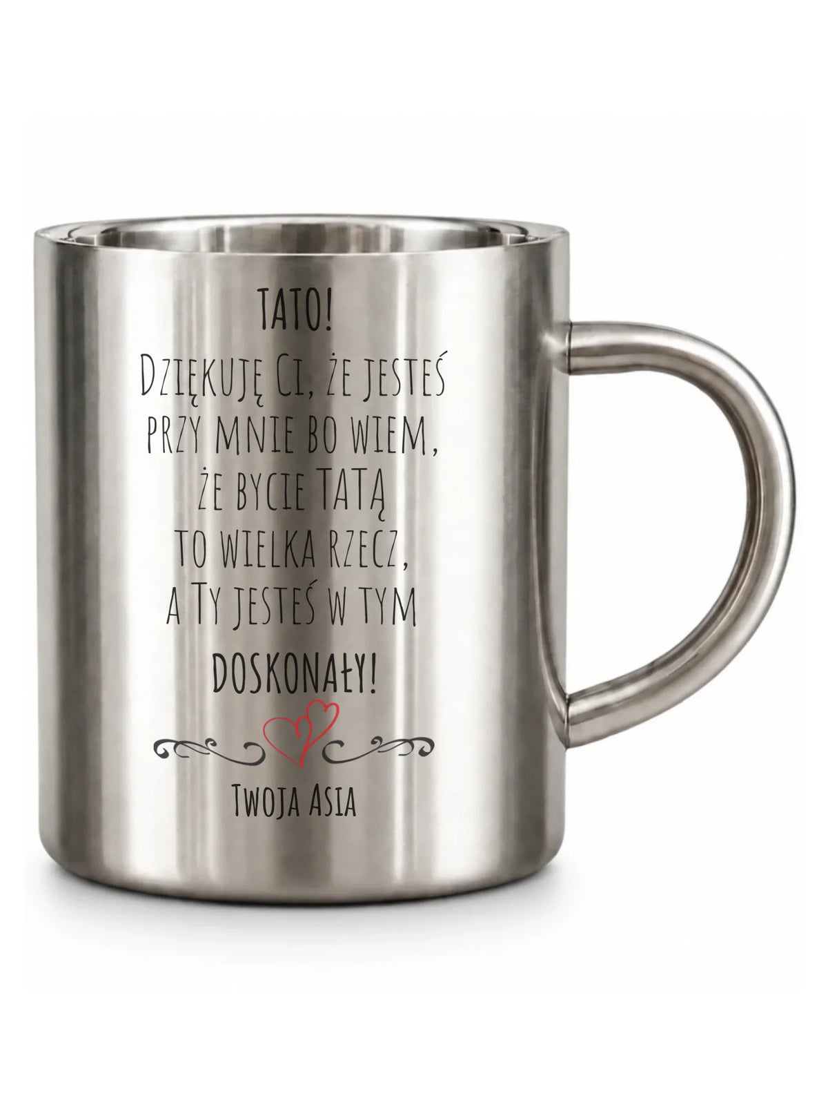 Kubek turystyczny dla taty z podziękowaniem - Tato jesteś doskonały - personalizowany DT19