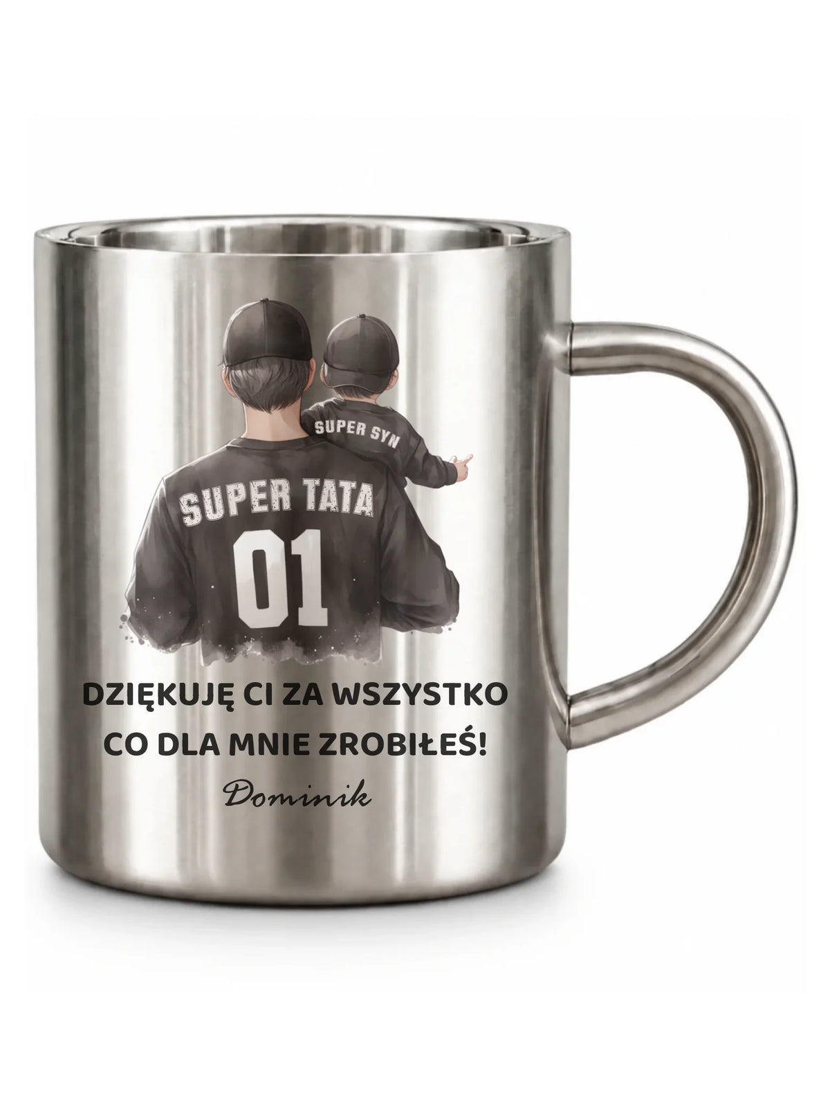 Kubek turystyczny dla taty od syna - Dziękuję Ci Tato - personalizowany DT14