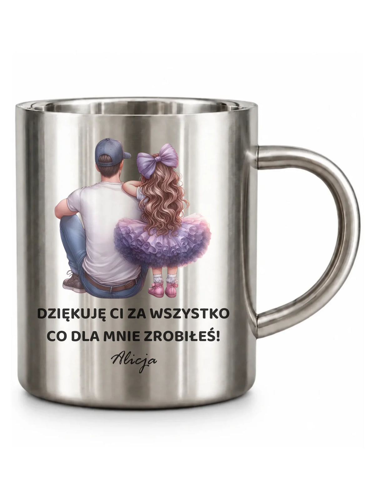 Kubek turystyczny dla taty od córki - Dziękuję Ci Tato - personalizowany DT14