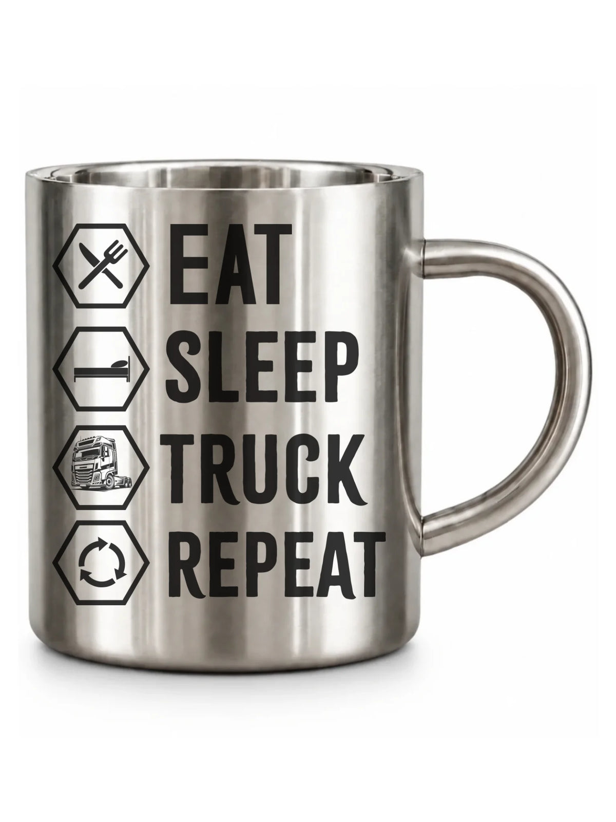 Kubek turystyczny dla kierowcy ciężarówki - Eat Sleep Truck Repeat ZKT05