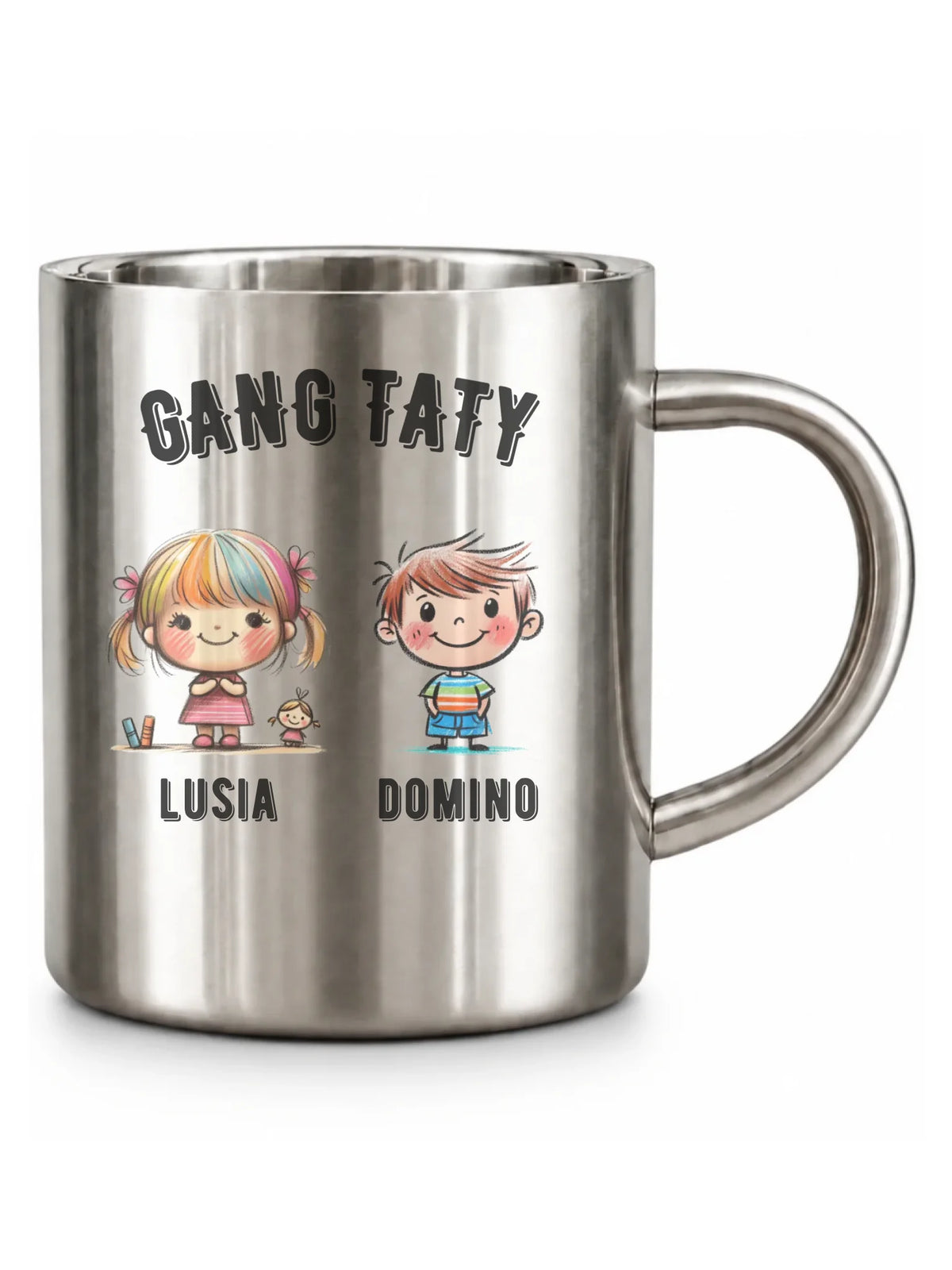 Kubek turystyczny dla taty z imionami dzieci - Gang taty - personalizowany DT09