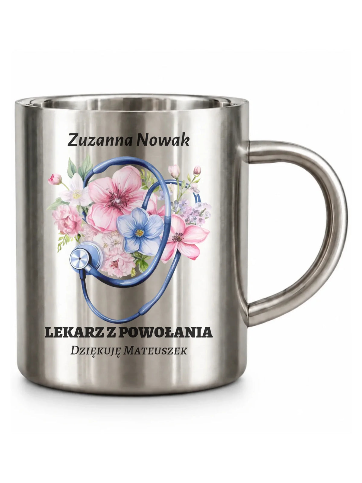 Kubek turystyczny dla lekarza - Lekarz z powołania - personalizowany ZL07