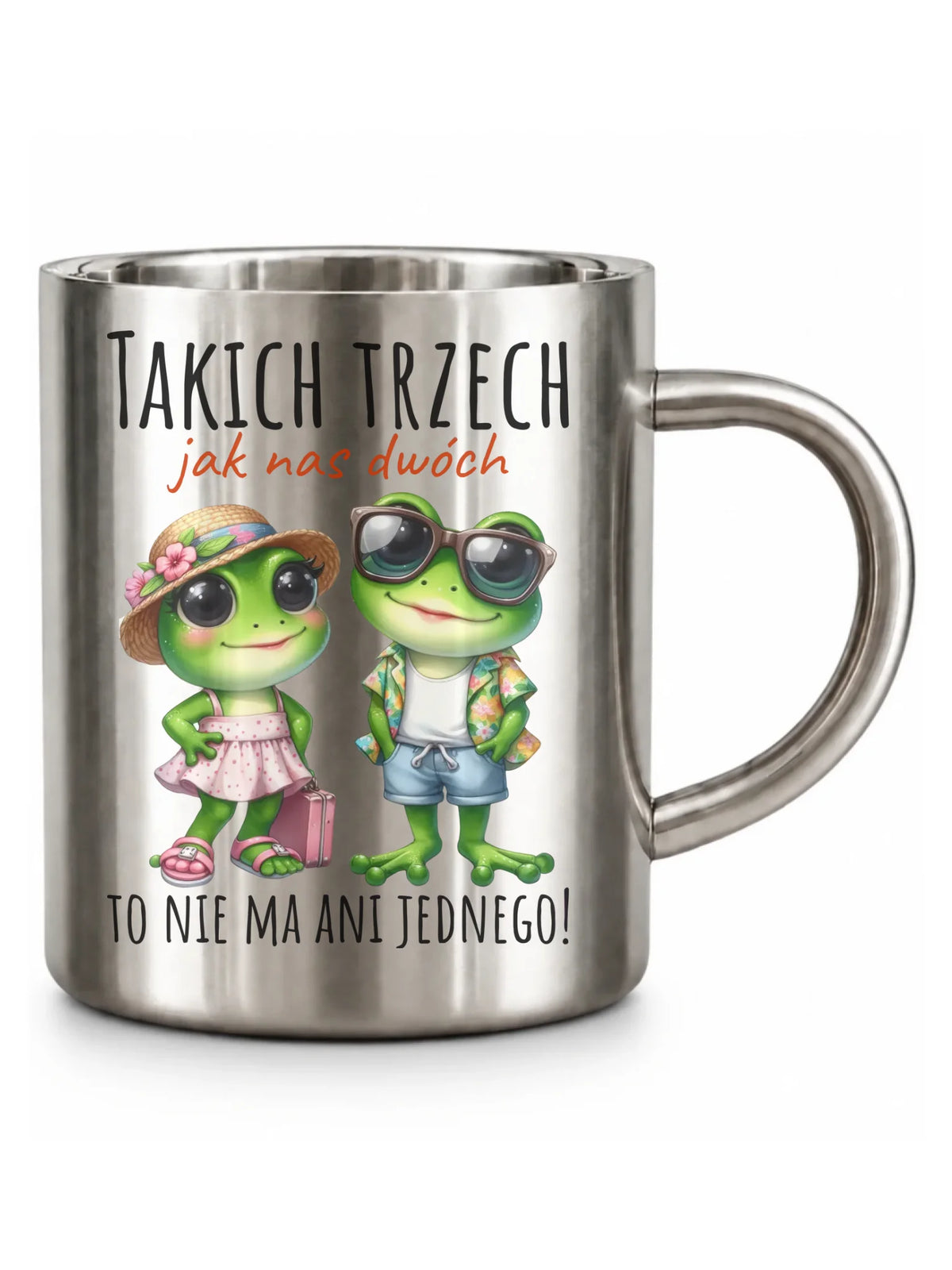Kubek metalowy dla par - Żabki Takich trzech jak nas dwóch DCH11