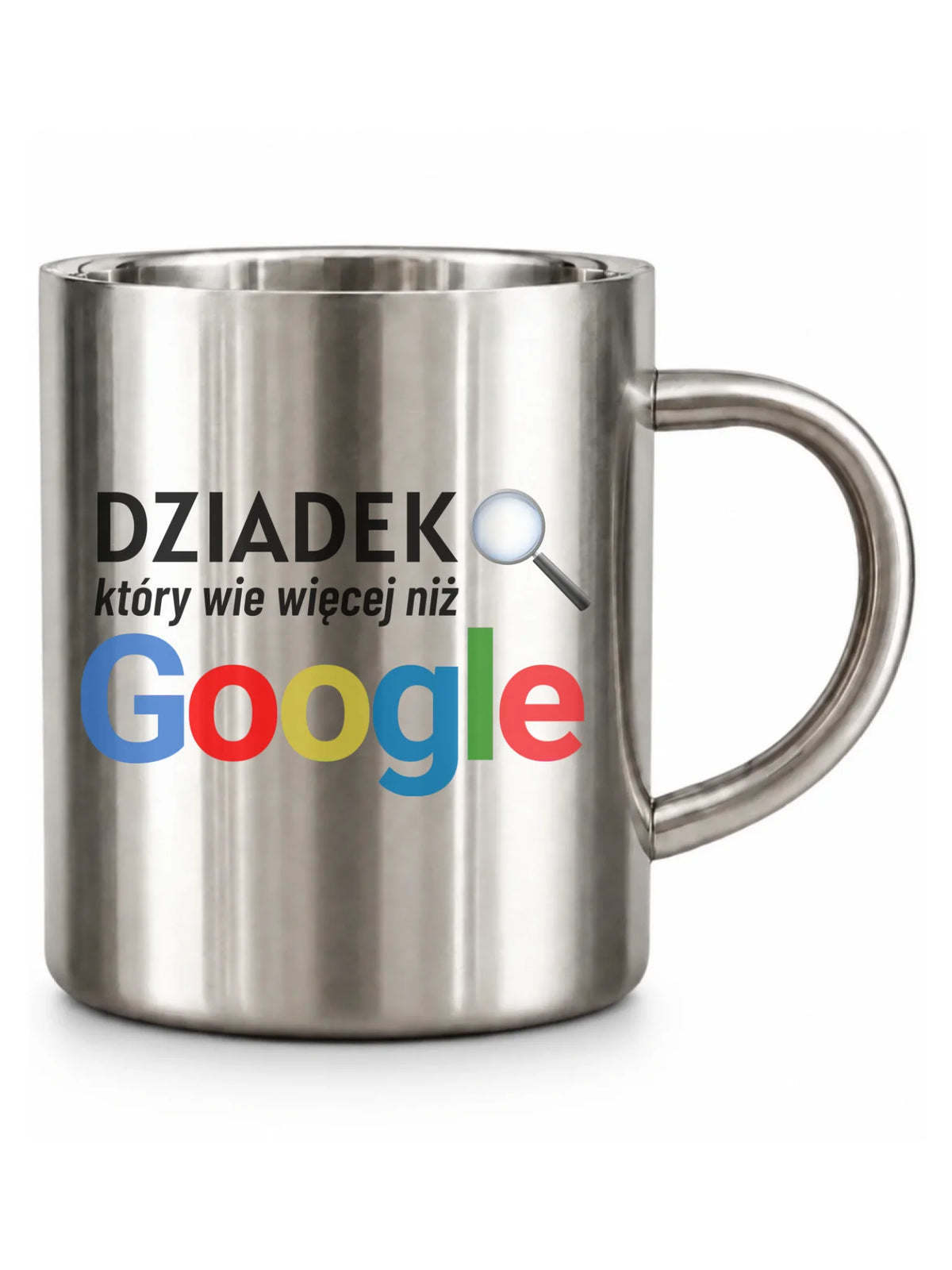 Kubek metalowy dla dziadka - Dziadek który wie więcej niż google D44