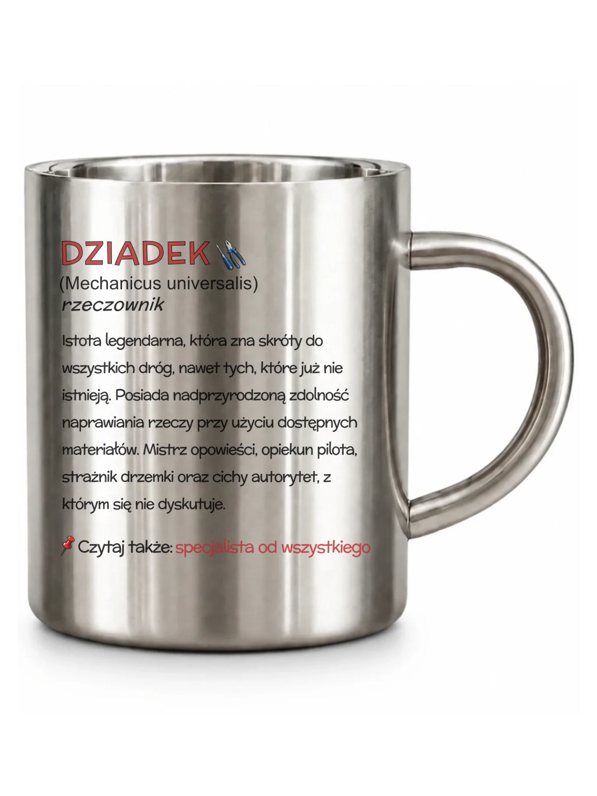 Kubek metalowy dla dziadka - Dziadek śmieszna definicja D43