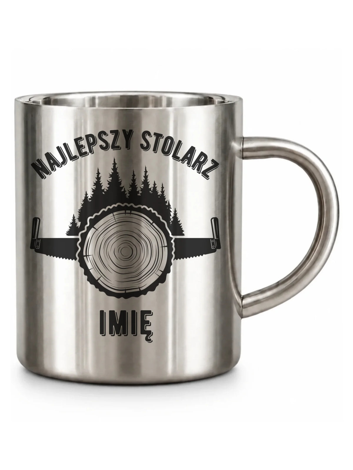 Kubek metalowy dla stolarza - Najlepszy stolarz - personalizowany ZS01