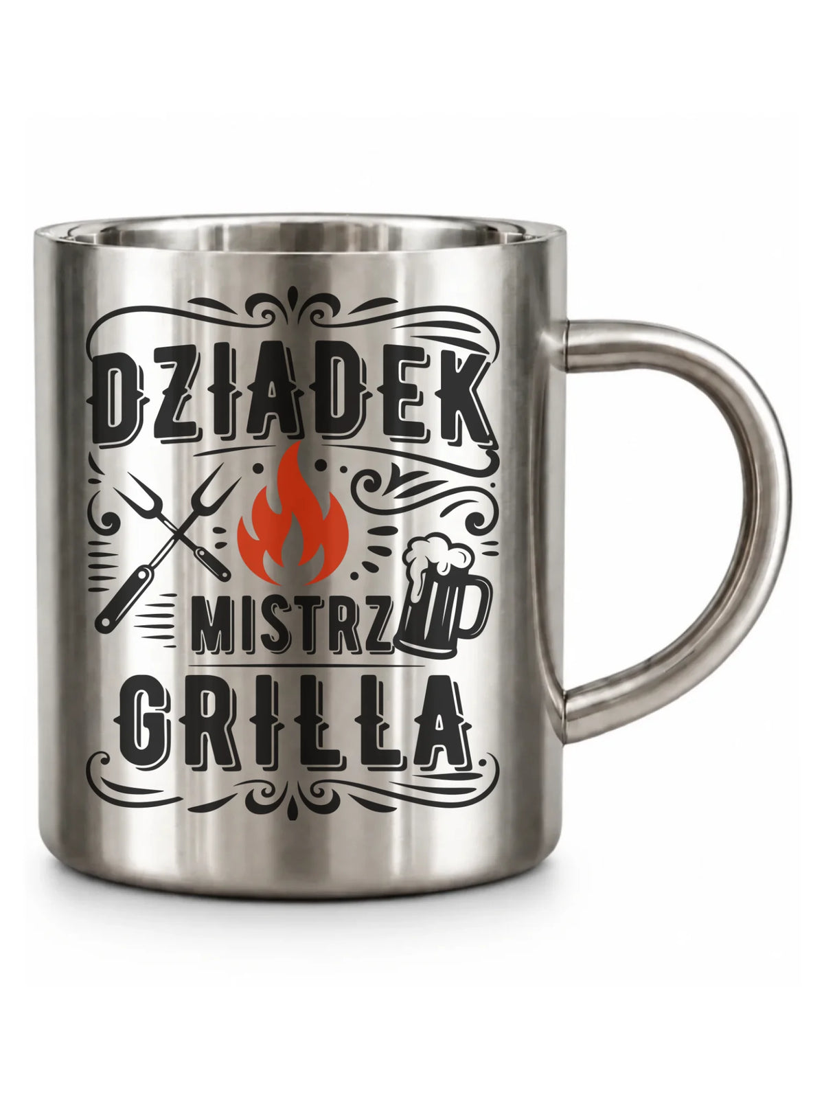 Kubek metalowy dla dziadka - Dziadek mistrz grilla D33