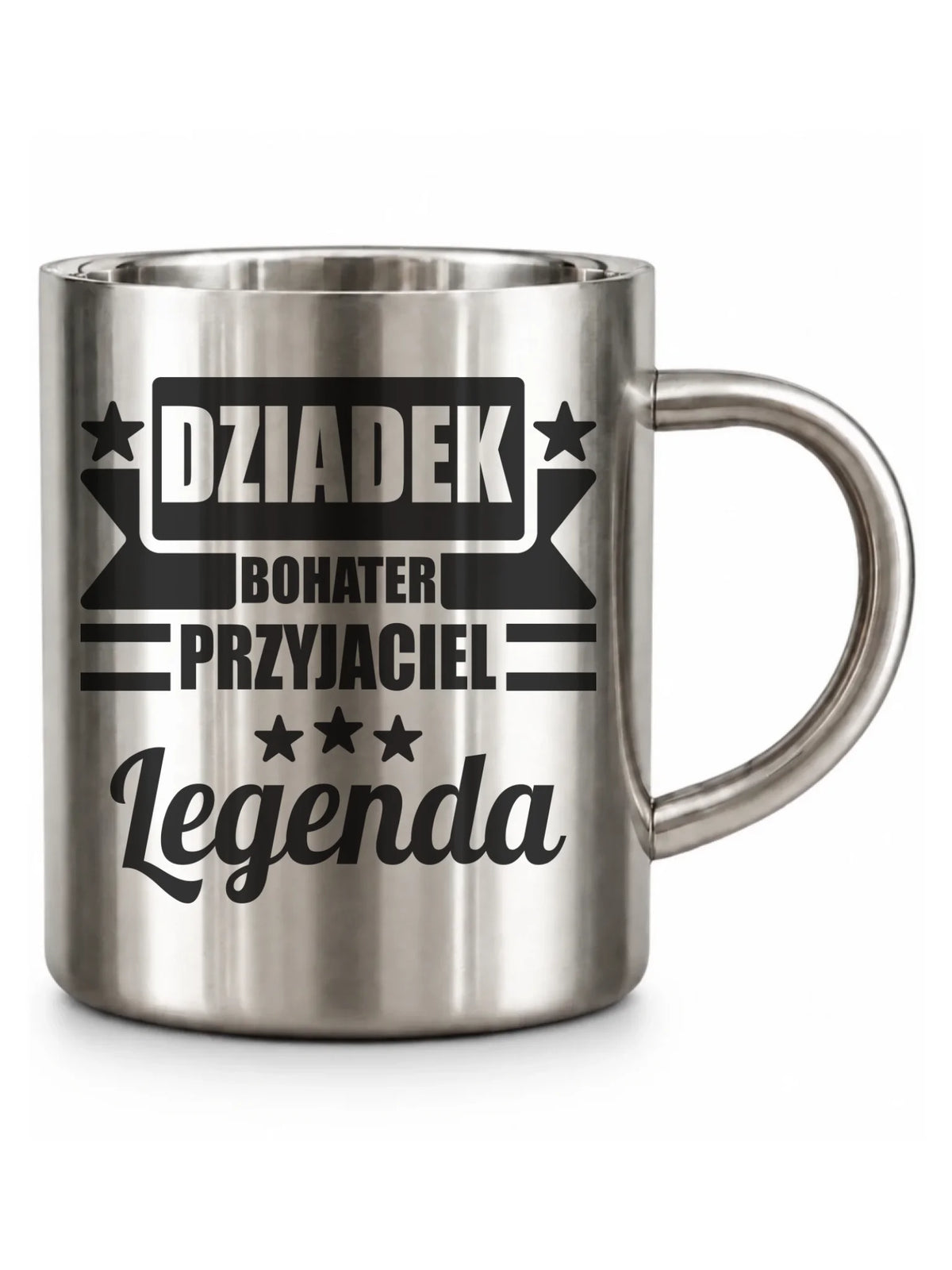 Kubek metalowy dla dziadka - Bohater przyjaciel legenda D20