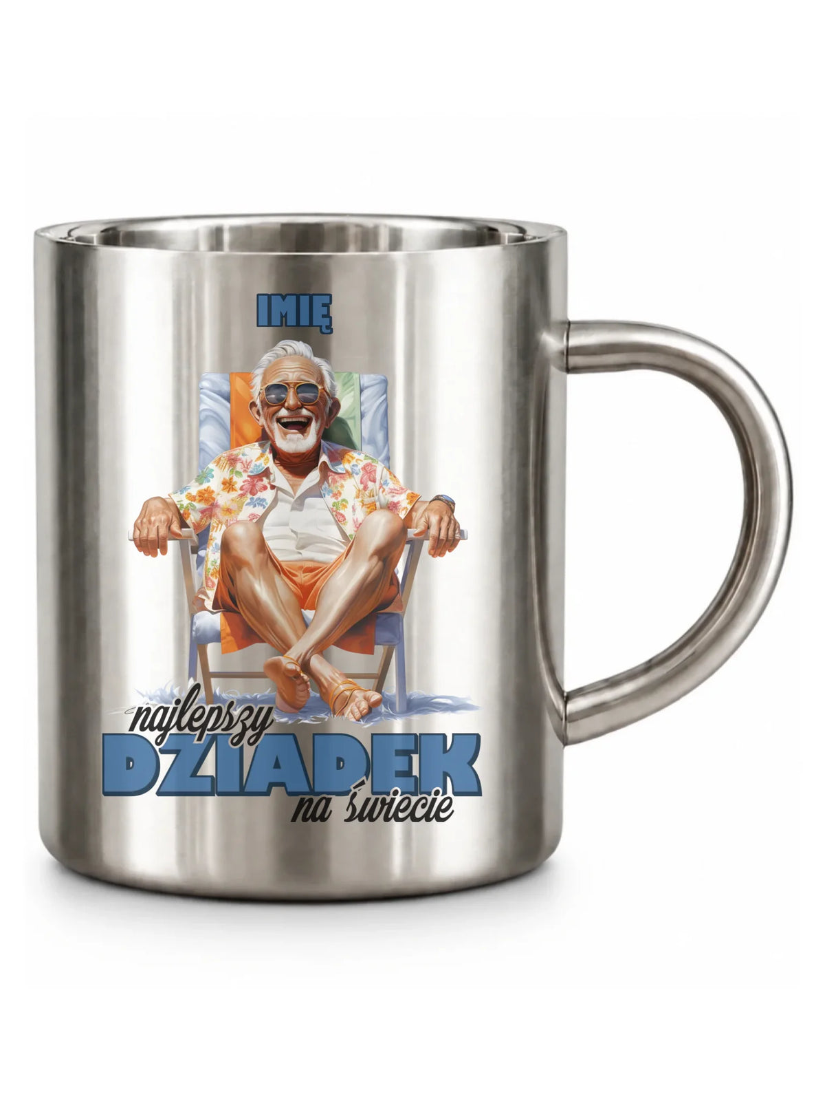 Kubek metalowy dla dziadka - Najlepszy Dziadek na świecie - personalizowany D14