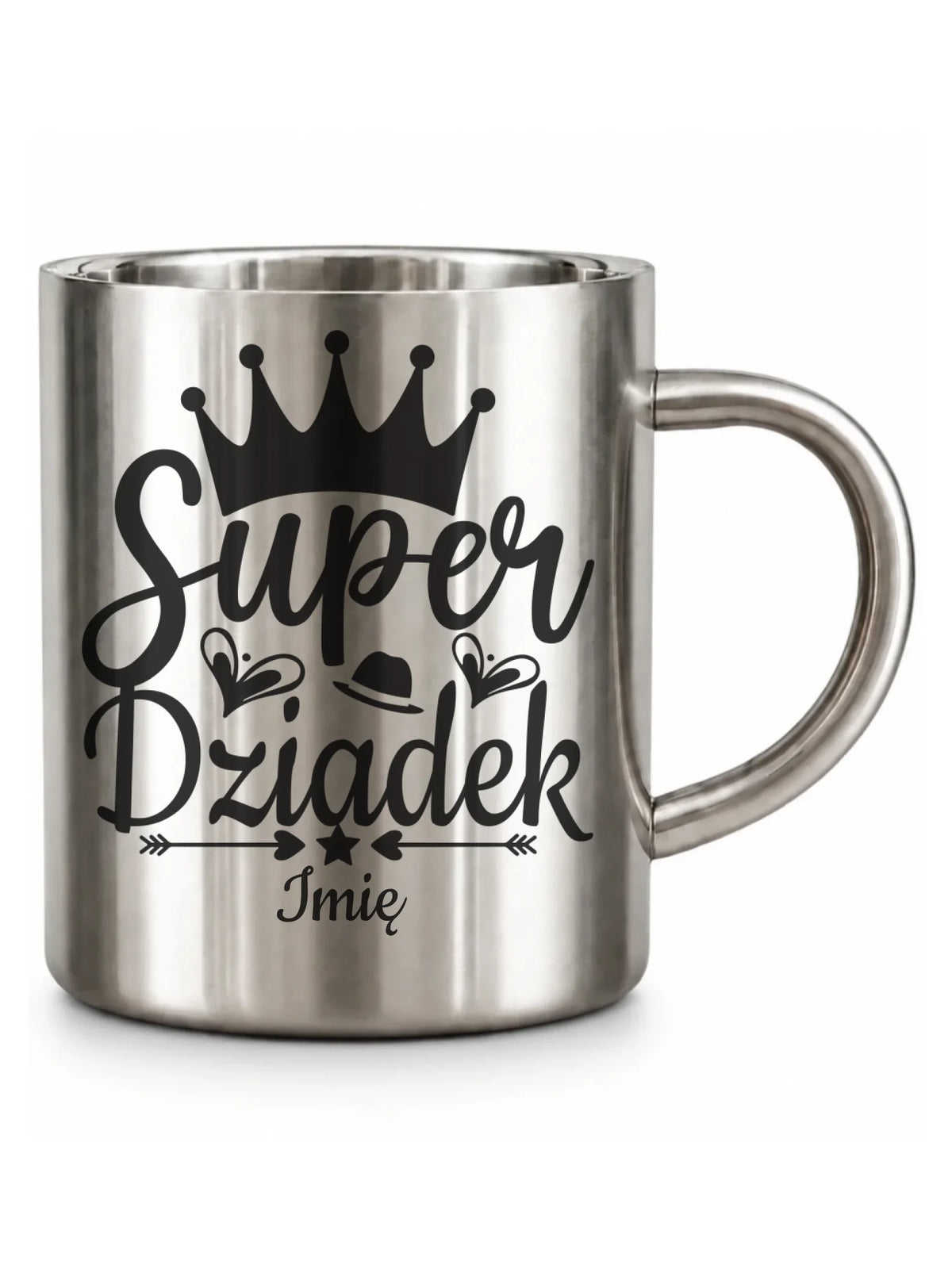 Kubek metalowy dla dziadka - Super Dziadek - personalizowany D03
