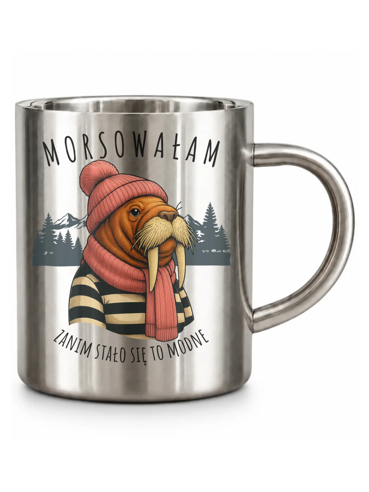 Kubek metalowy - prezent dla morsa - Morsowałam zanim stało się to modne - Mors HM21