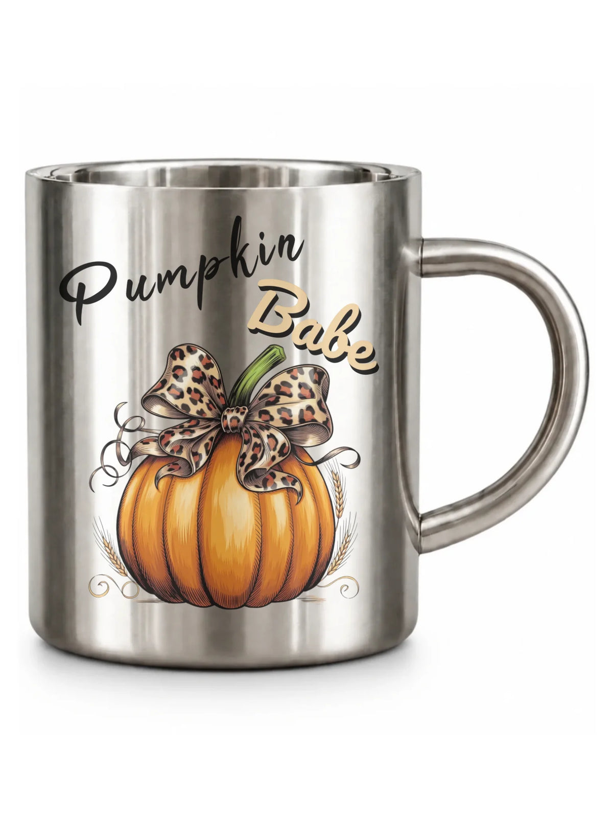 Kubek metalowy jesienny - Pumpkin Babe - dla miłośniczki dyni JS33