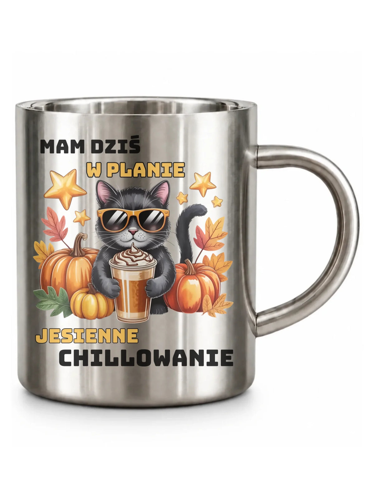 Kubek metalowy jesienny - Mam dziś w planie jesienne chillowanie JS34