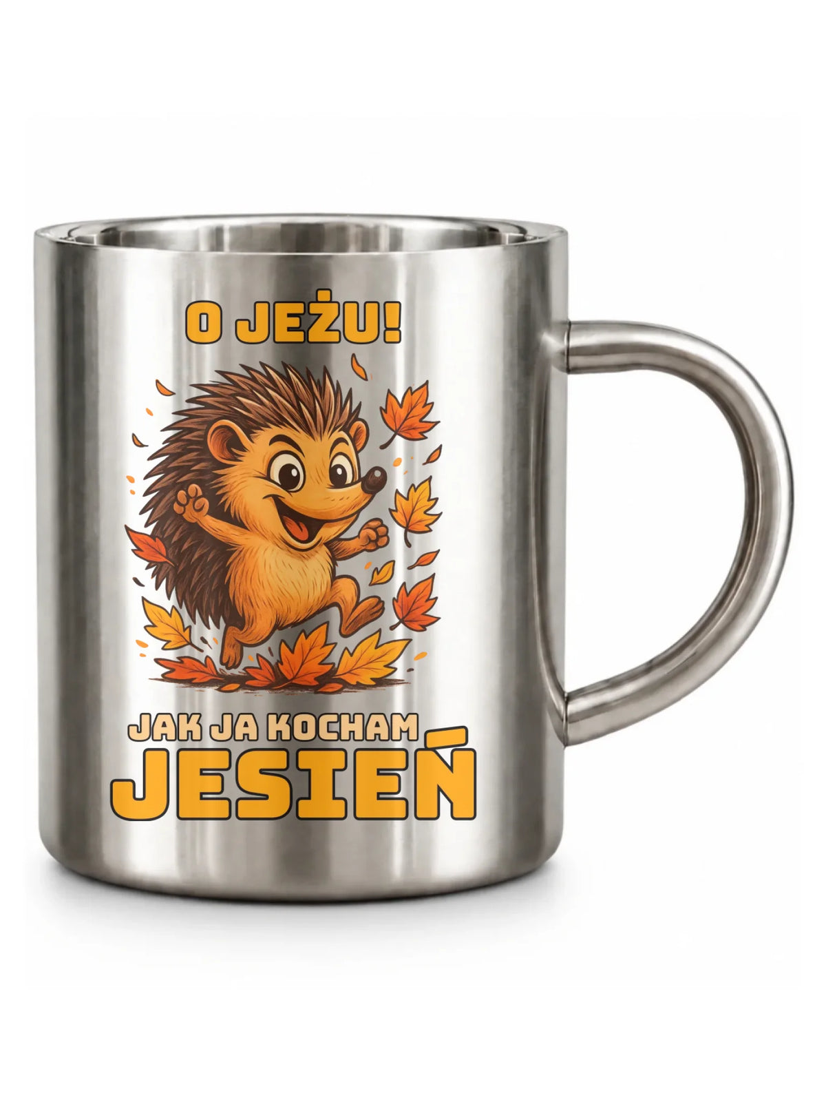 Kubek metalowy jesienny - O JEŻU! Jak ja kocham jesień JS31