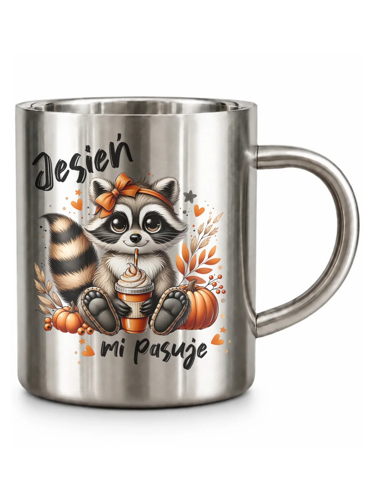 Kubek metalowy jesienny - Jesień mi pasuje JS25