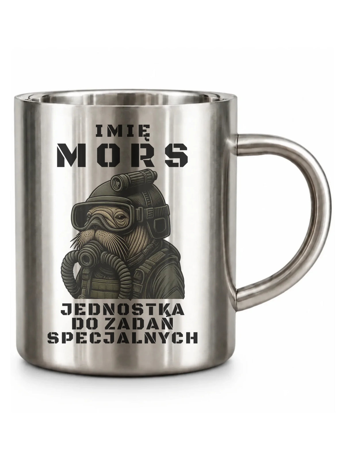 Kubek metalowy - prezent dla morsa - Mors do zadań specjalnych - personalizowany HM07