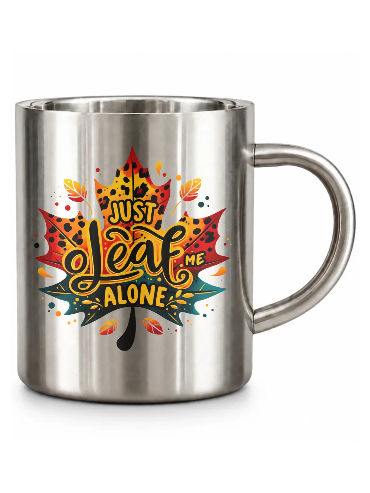 Kubek metalowy jesienny - Just leaf me alone JS22