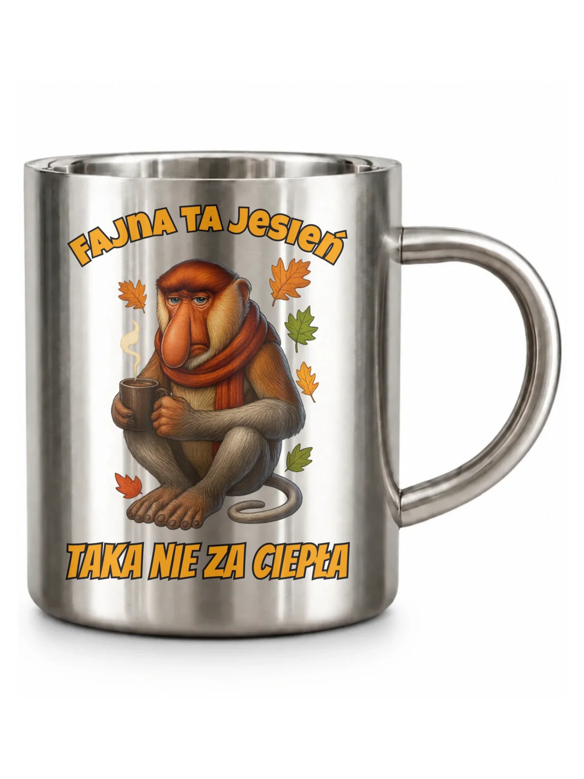 Kubek metalowy jesienny - Janusz Nosacz - Fajna ta jesień, taka nie za ciepła JS21