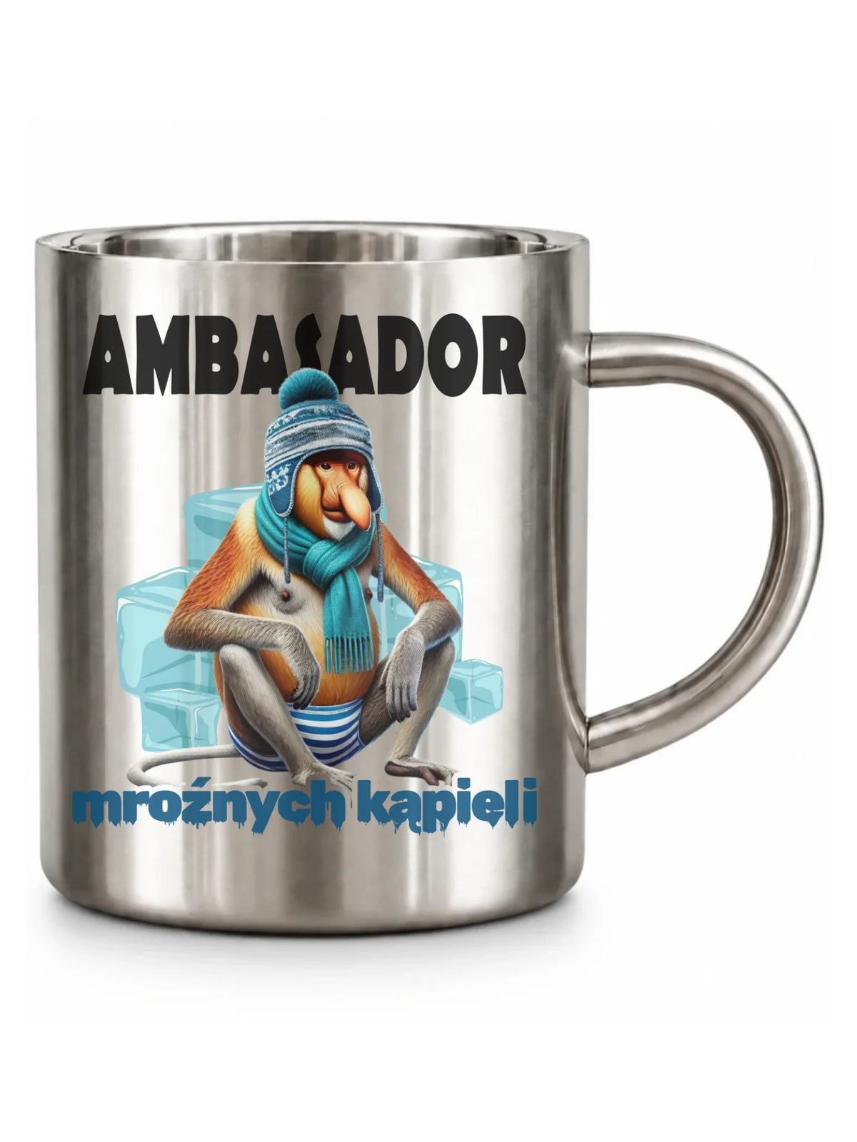 Kubek metalowy - prezent dla morsa - Janusz Nosacz Mors - Ambasador mroźnych kąpieli HM03