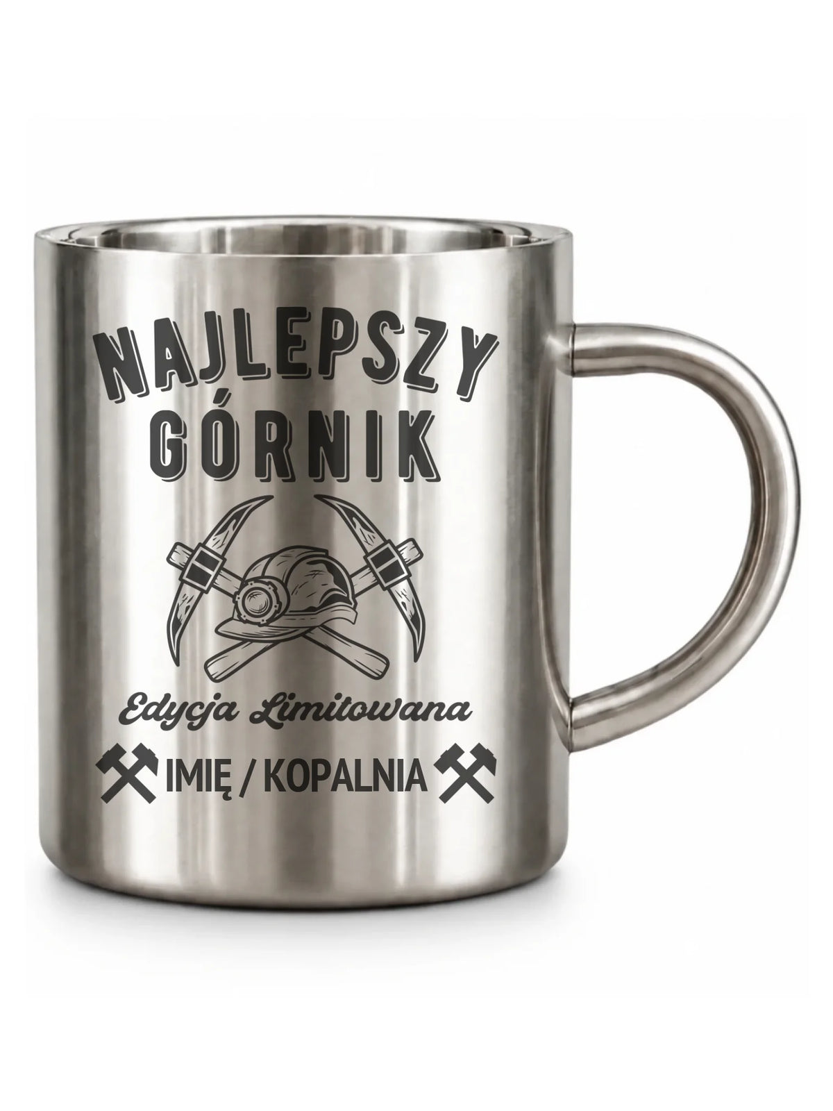 Kubek metalowy - prezent dla górnika - Najlepszy górnik - personalizowany G27