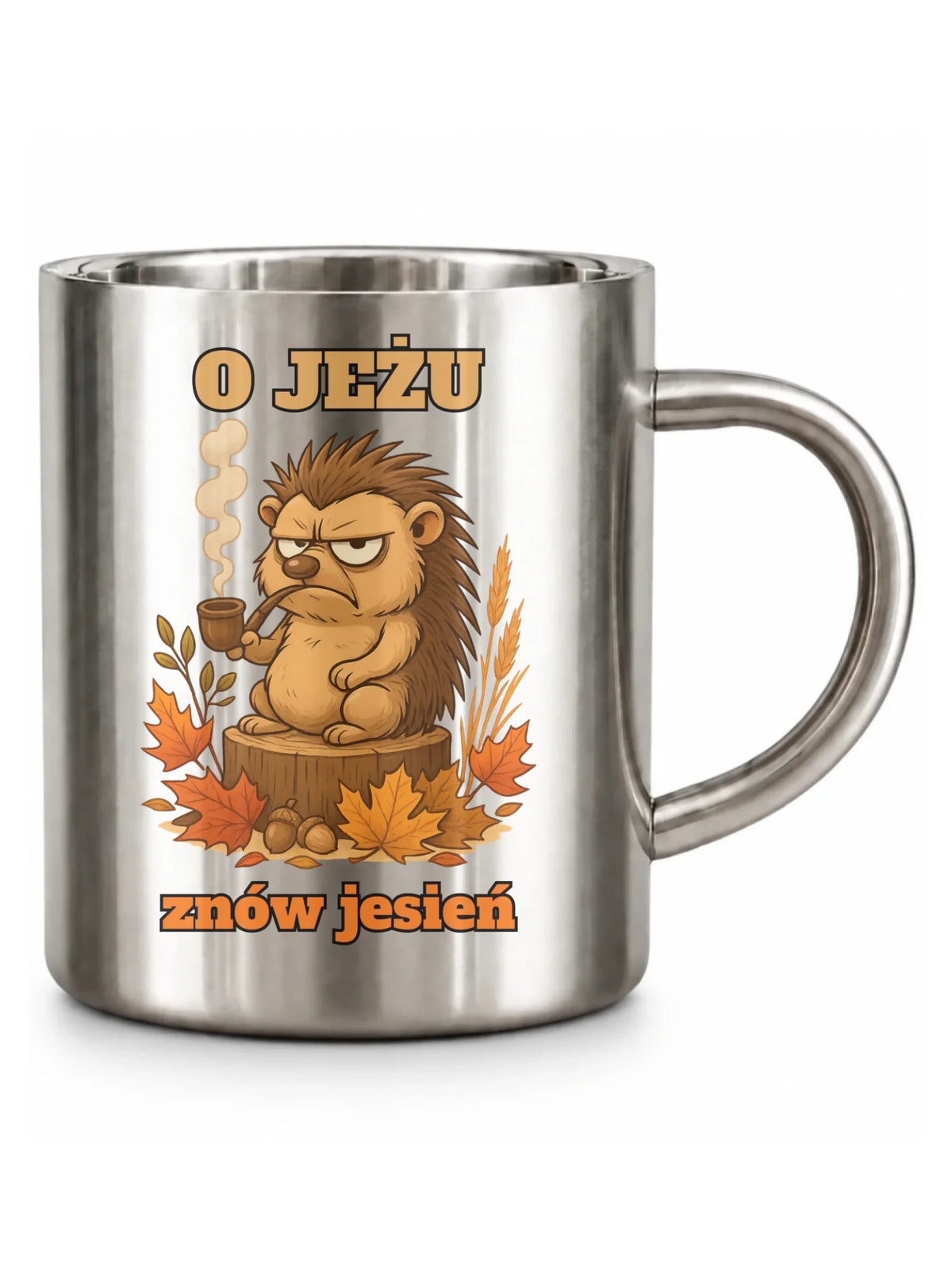 Kubek metalowy jesienny - O jeżu znów jesień JS20