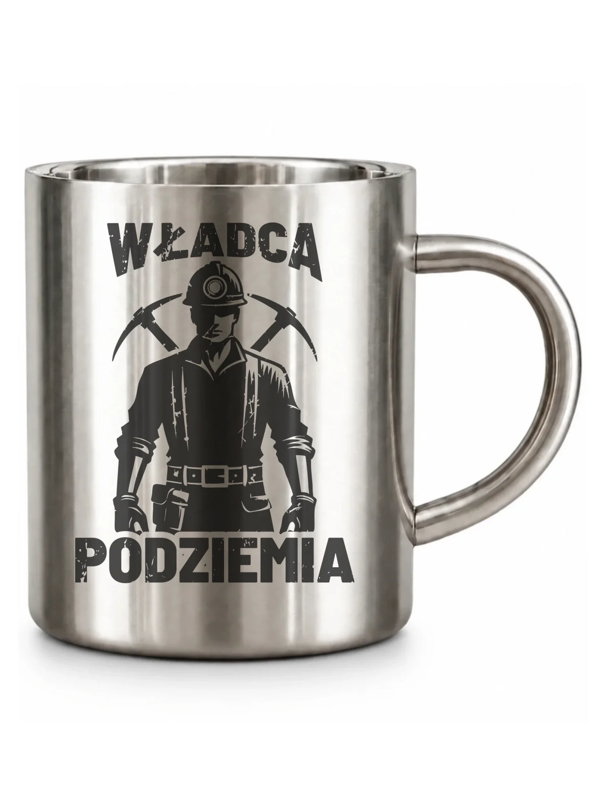 Kubek metalowy - prezent dla górnika - Władca podziemia G25