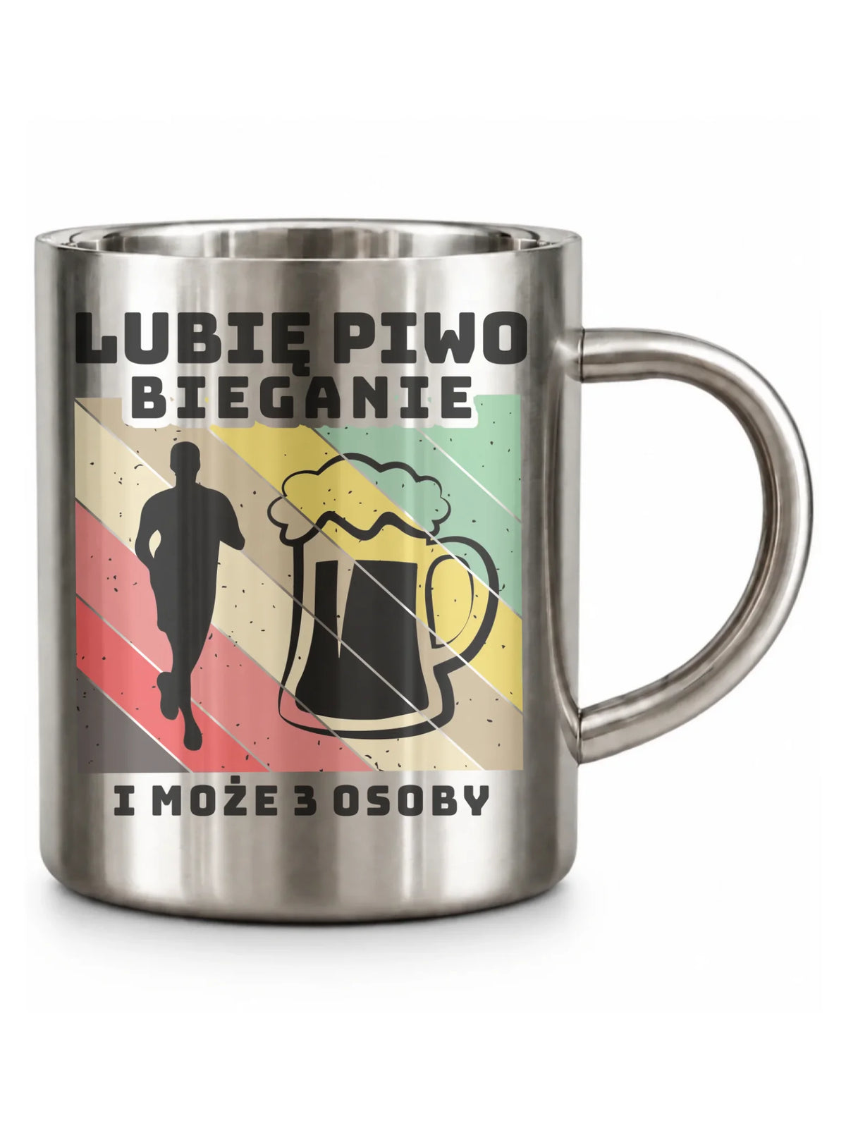 Kubek metalowy dla biegacza - Lubię piwo bieganie HB01