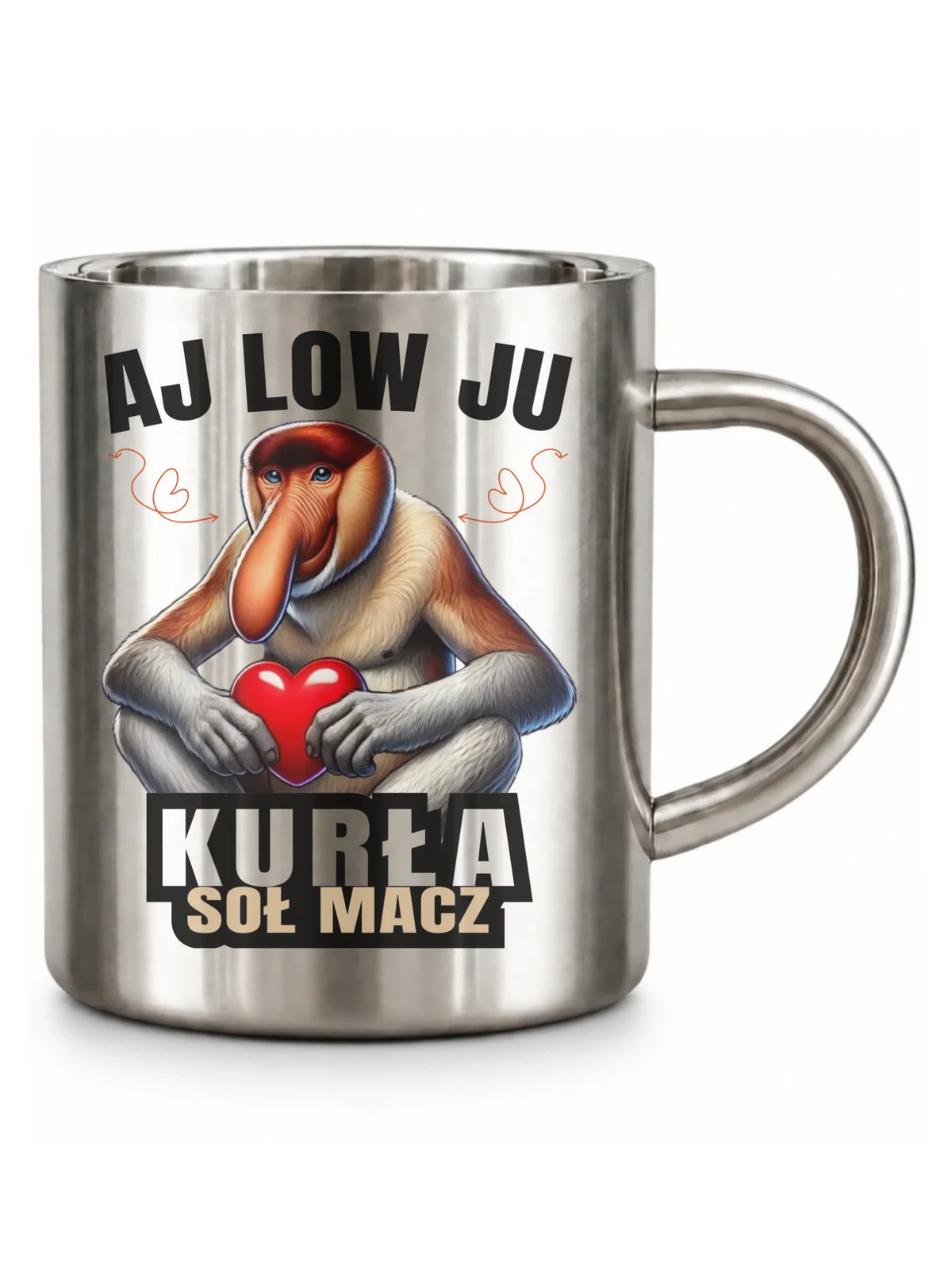 Kubek metalowy dla par - Janusz nosacz - Aj low ju kurła W26