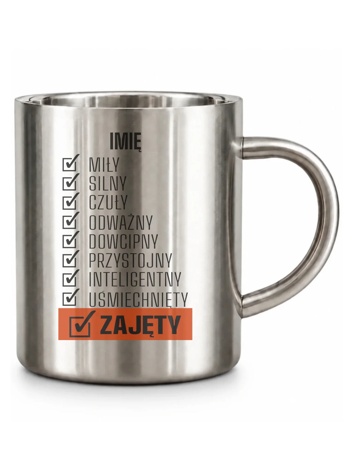 Kubek metalowy - Zajęty prezent dla chłopaka męża narzeczonego - personalizowany DCH05