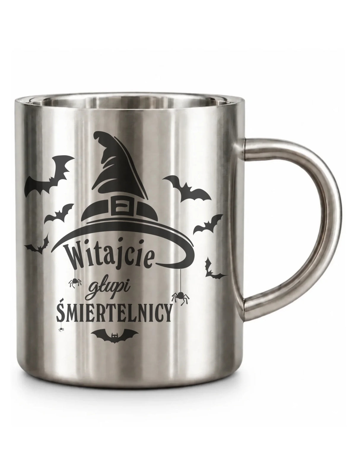 Kubek metalowy na Halloween - Witajcie głupi śmiertelnicy HL23