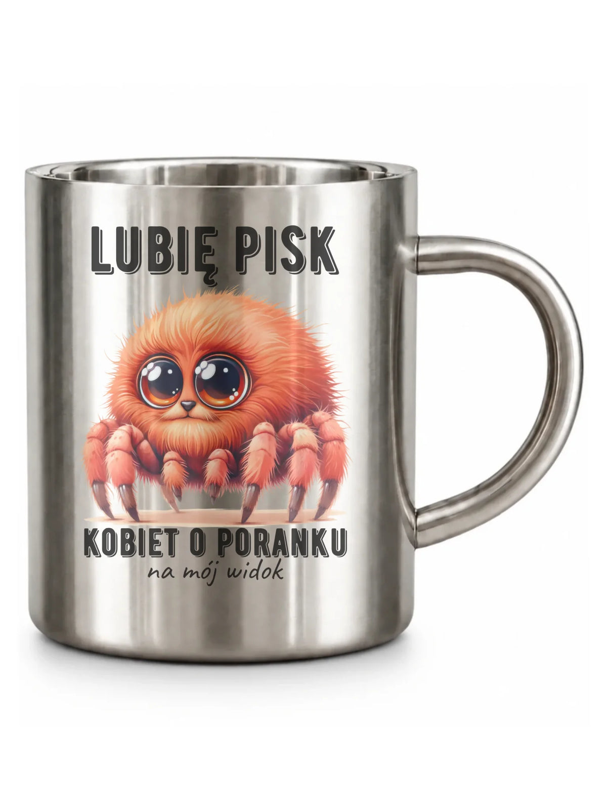 Kubek metalowy - prezent dla chłopaka - Lubię pisk kobiet DCH14