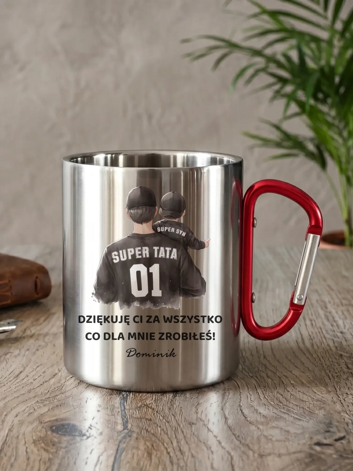Kubek turystyczny dla taty od syna - Dziękuję Ci Tato - personalizowany DT14